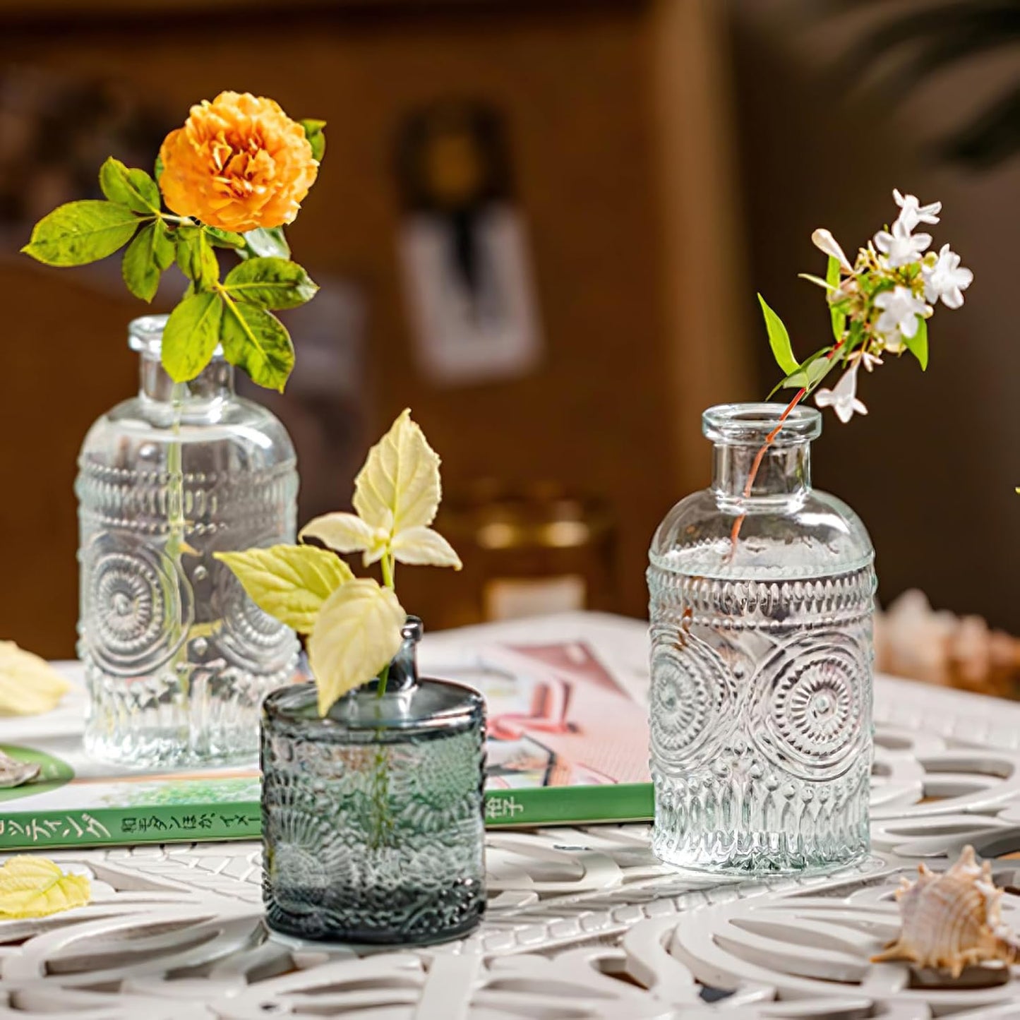 Mini Glass Bud Vases / Clear / 4.9 Inch / Set of 12