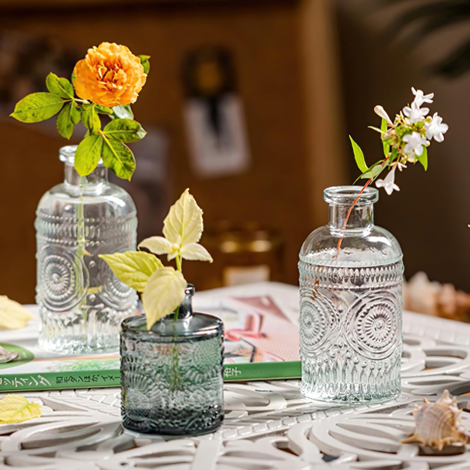 Mini Glass Bud Vases / Clear / 4.9 Inch / Set of 12