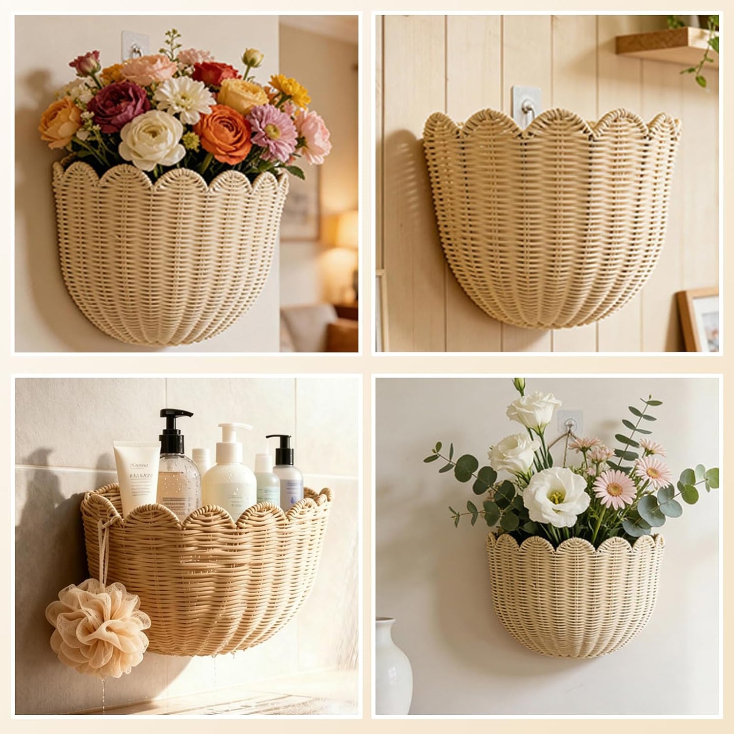 Scalloped Wall Basket / Set of 2
