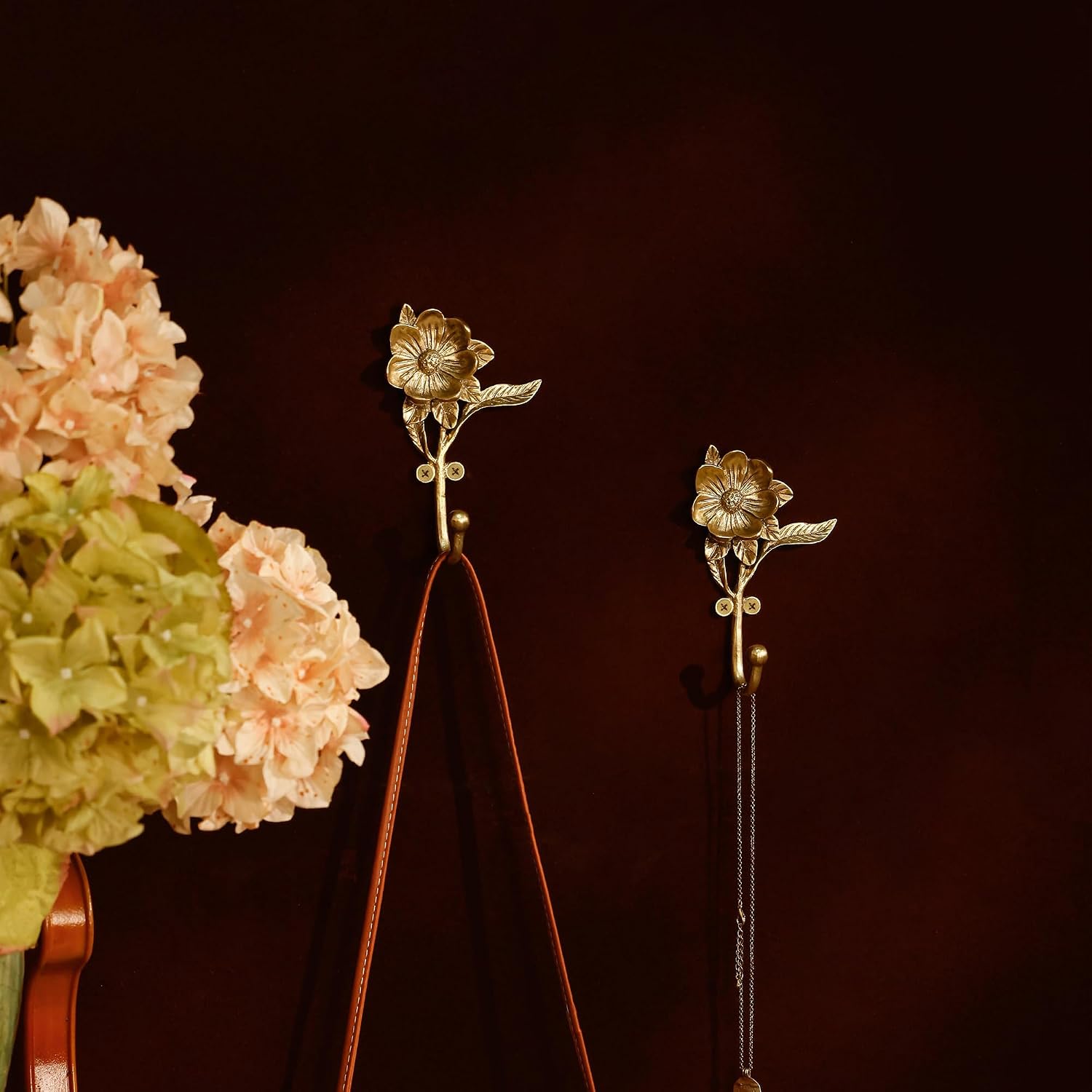 Golden Flower Metal Hooks / Set of 2