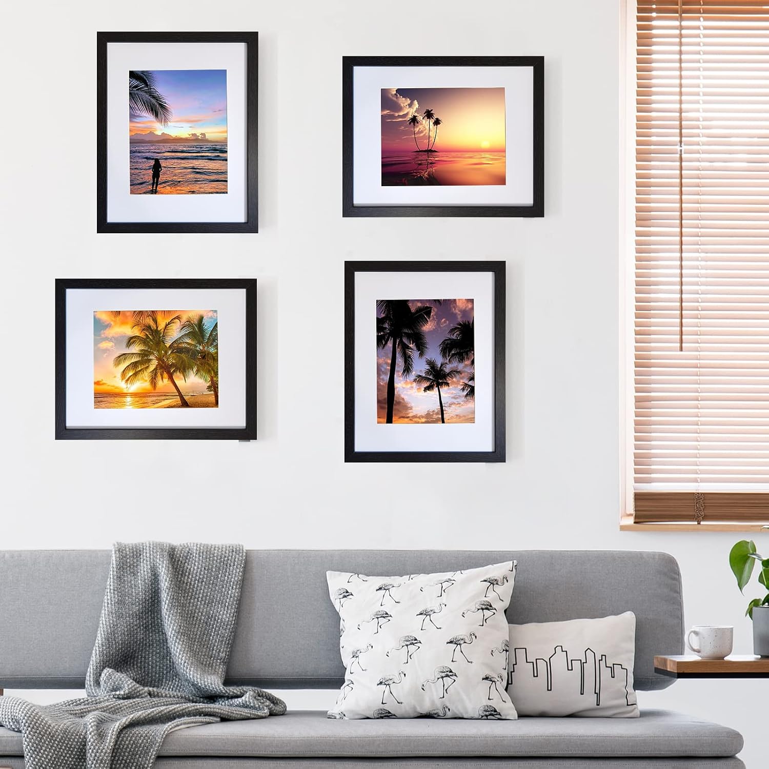 SESEAT 11x14 Picture Frames Black Display Pictures 8x10 With mat or 11x14 Prints Without Mat, Wall Mounting, 6PCS