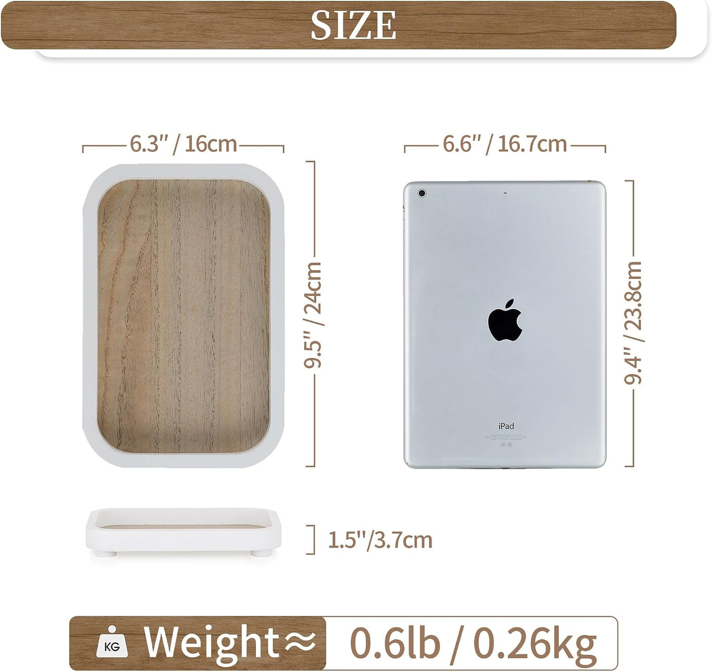Wood Stand Riser Rectangular / White