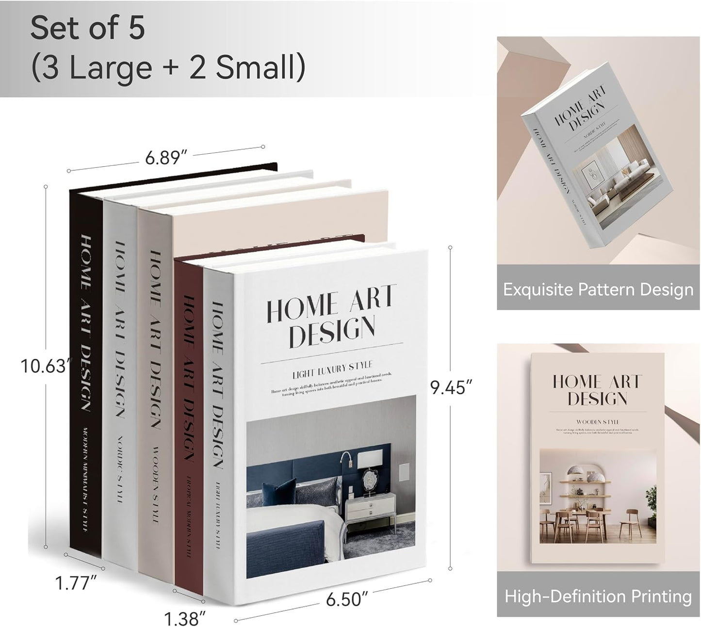 Faux Decorative Books Set / Home Style / Set of 5