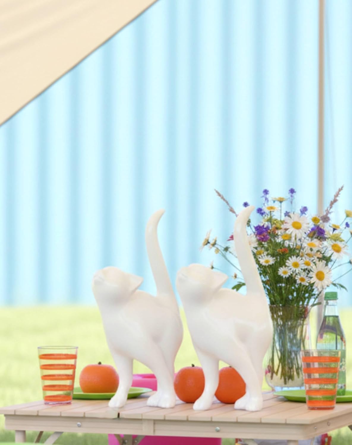 Cat Statue Home Decor Cat-Figurine / Single Cat / 7.5 x 4 x 14.5
