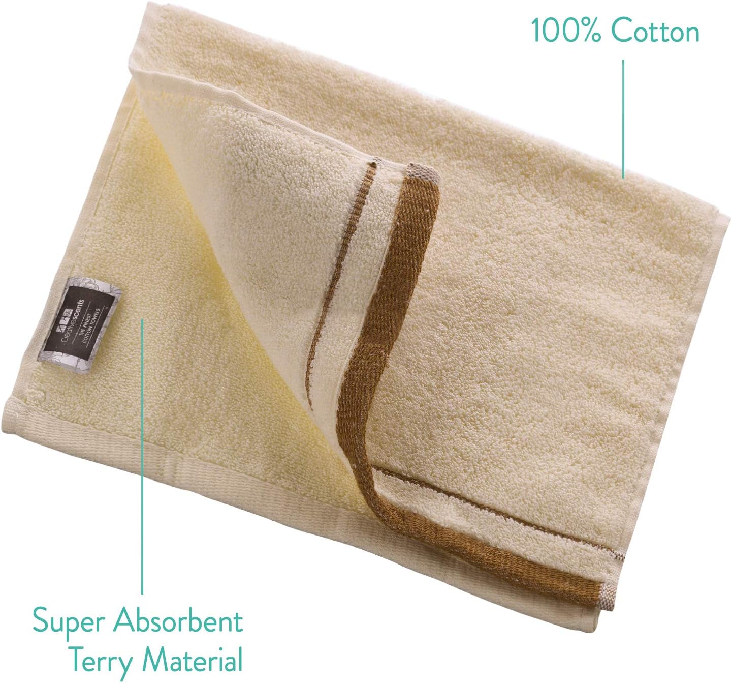 Creative Scents Cotton Fingertip Towels Set - 4 Pack - 11 x 18 Inches Decorative Extra-Absorbent and Soft Terry Towel