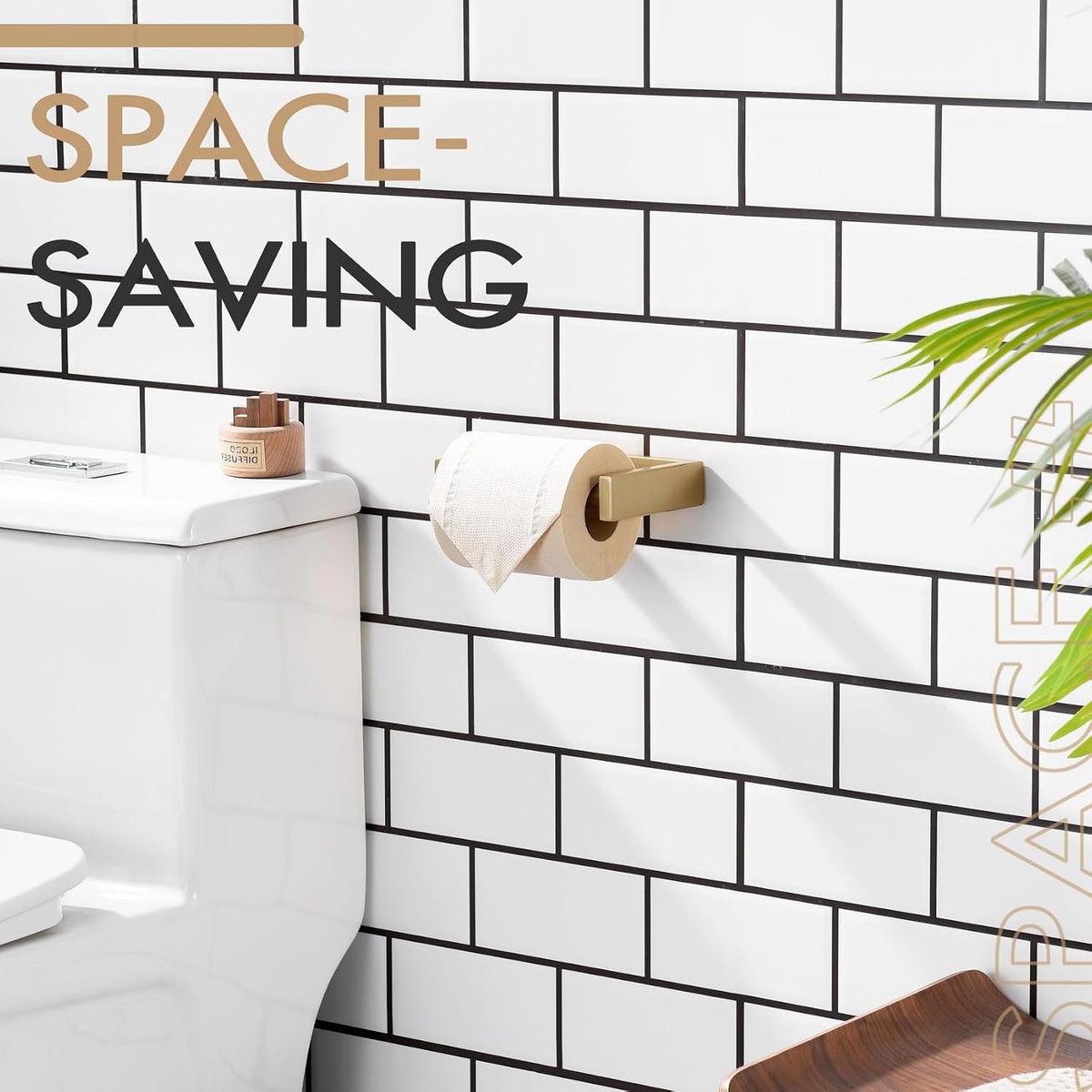 KOKOSIRI Toilet Paper Holder Spring Loaded Bathroom Toilet Roll Holder Wall Mount Champagne Bronze Stainless Steel