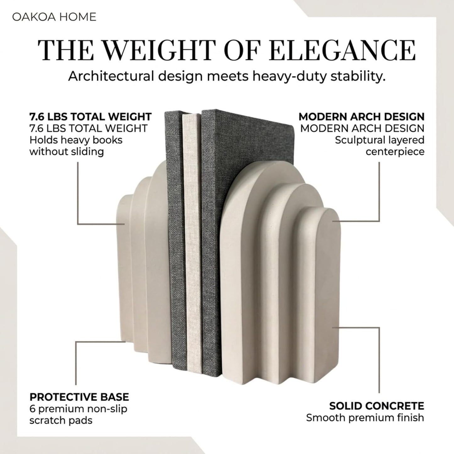 Book Ends / Concrete Heavy Book Ends Decorative