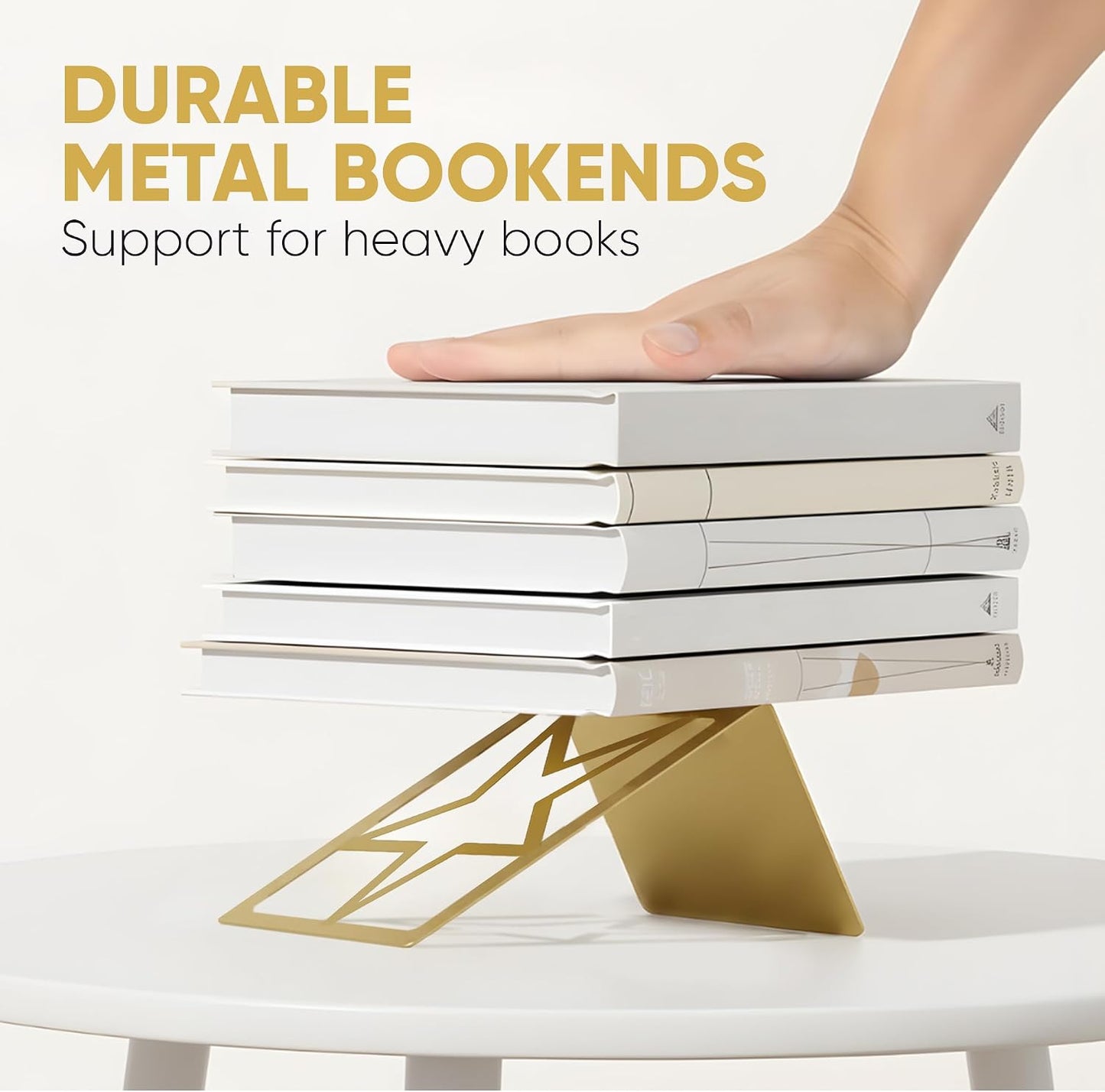 Non-Slip Metal Bookends / Gold