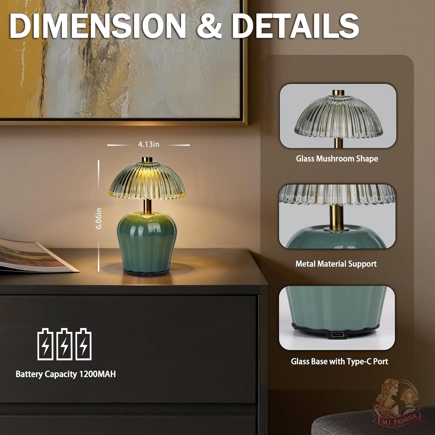 Rechargeable Table Lamp / Green-2packs