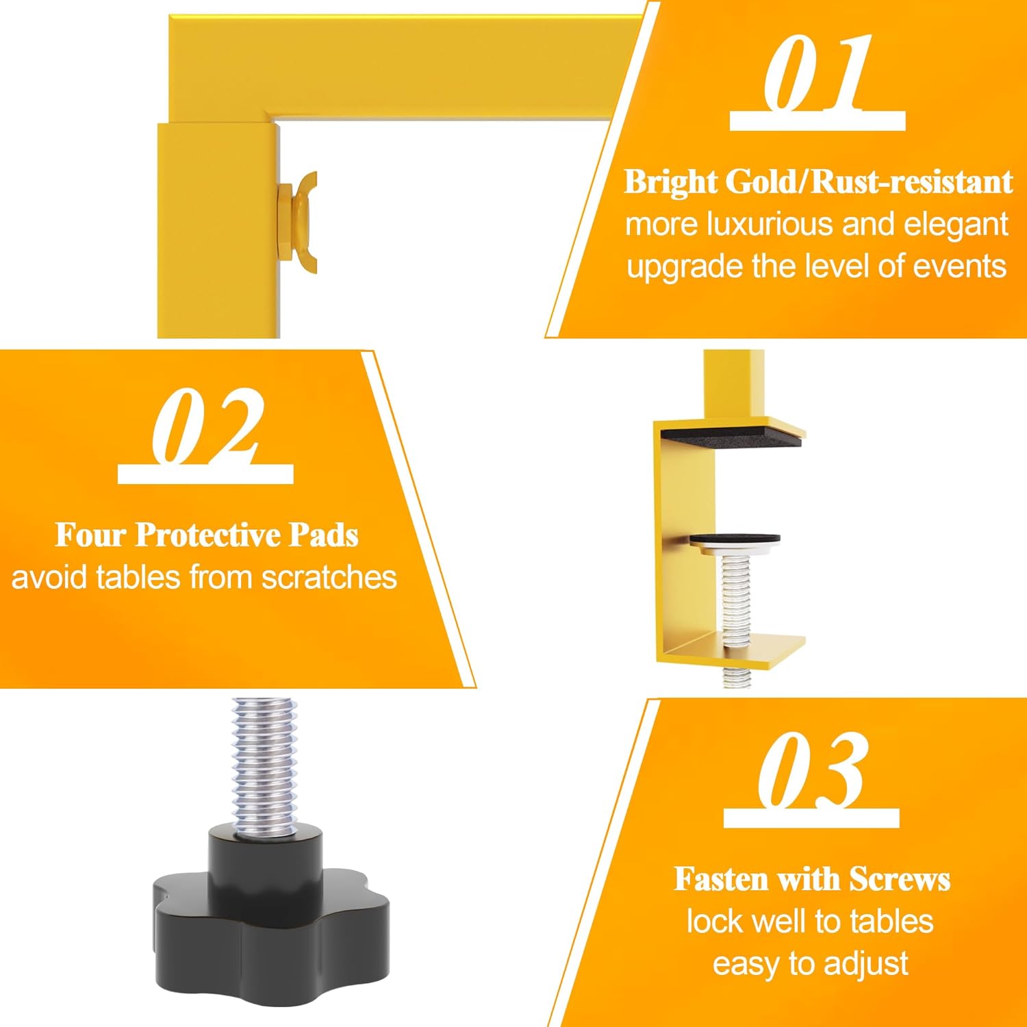 Over The Table Rod Stand / Gold / Set of 2