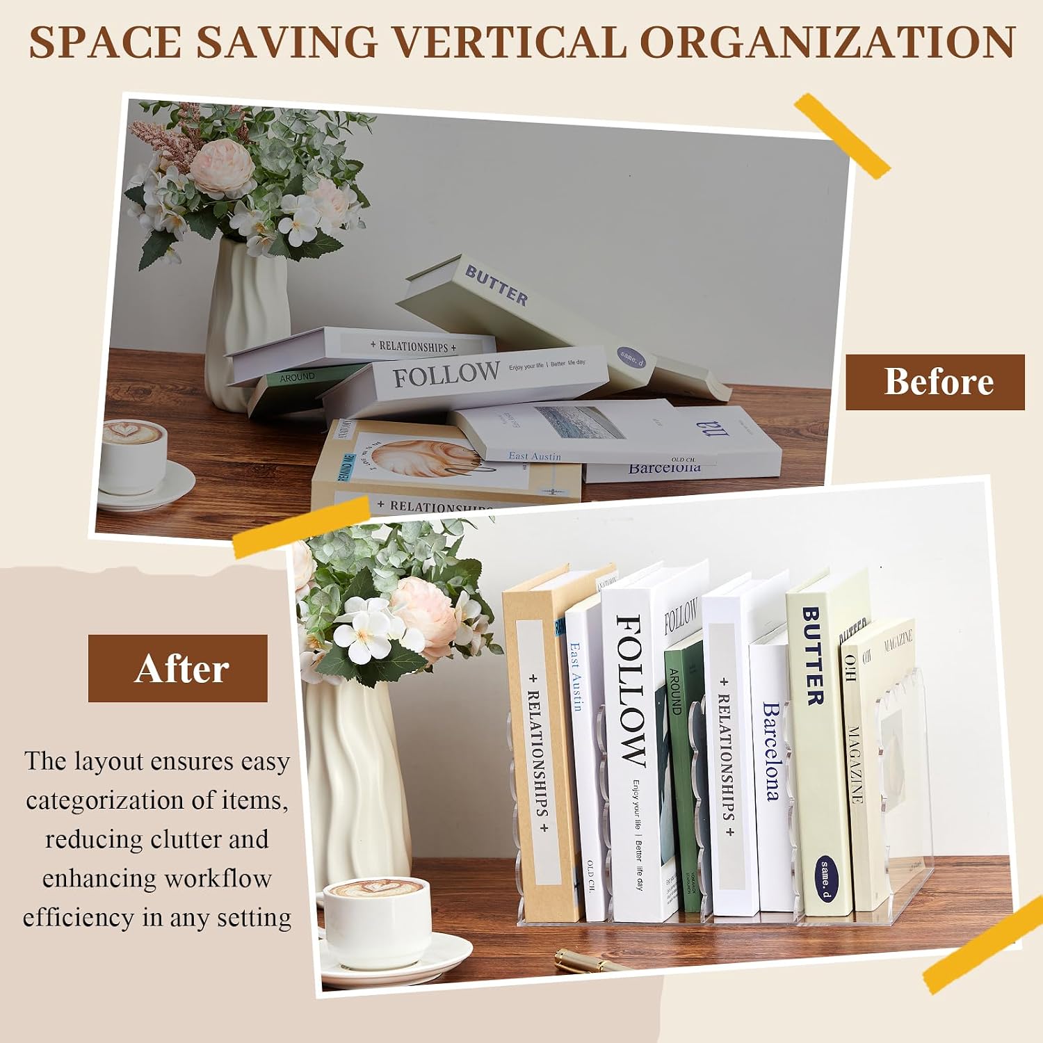 Scalloped Acrylic Book Holder for Desk / Clear / 11.22 x 7.28 x 6.5