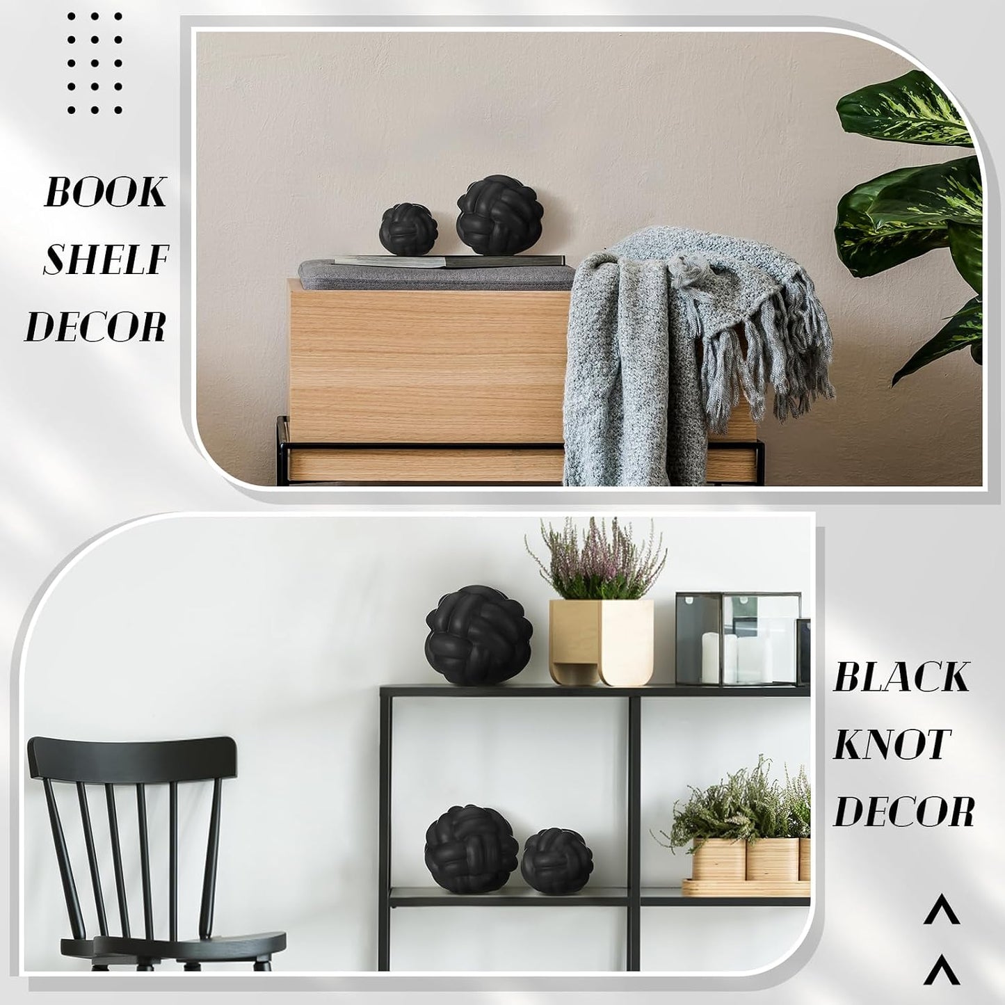 Entry Table Ceramic Aesthetic / Matte Black / Set of 3