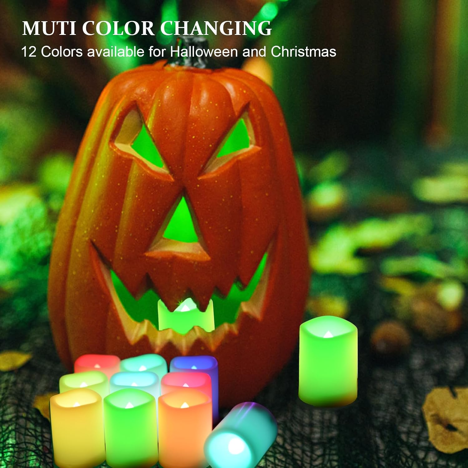 Multi Color Changing Votive Flameless Candles with Remote and Timer - Battery Operated Led Tea Light Candles，Set of 10