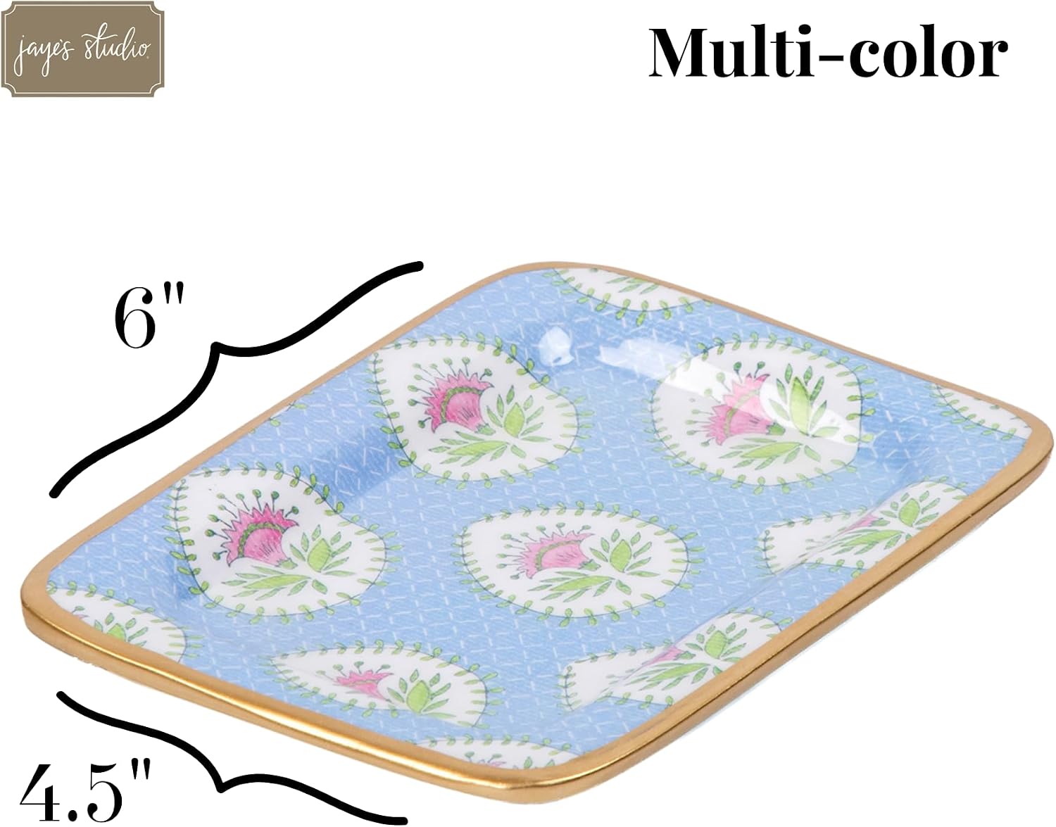 Jaye’s Studio Decorative Trinket Tray / Multicolor / Rectangular / Blue