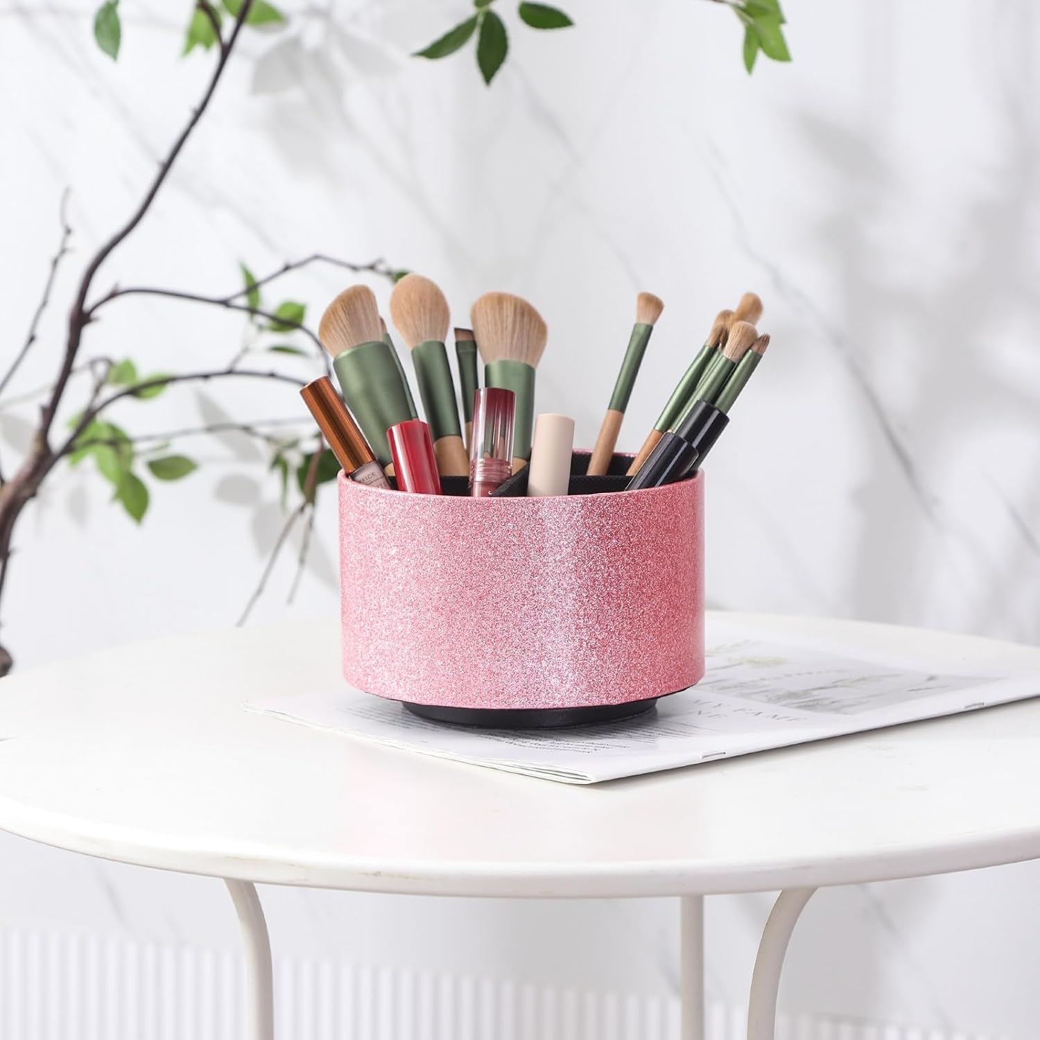Remote Holder / Makeup Brush Holder Organizer / Pink
