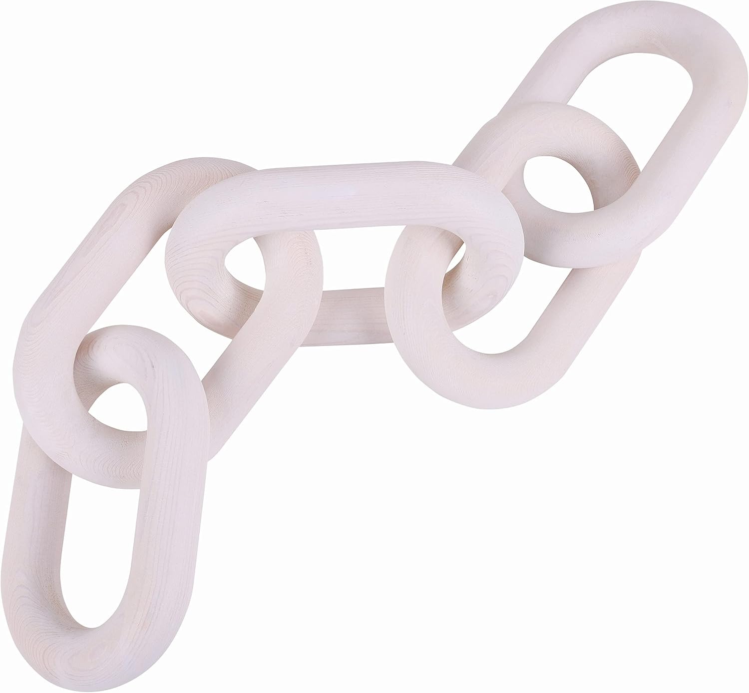 White Wood Chain Link Decor / White-5 / 22"D x 3.9"W