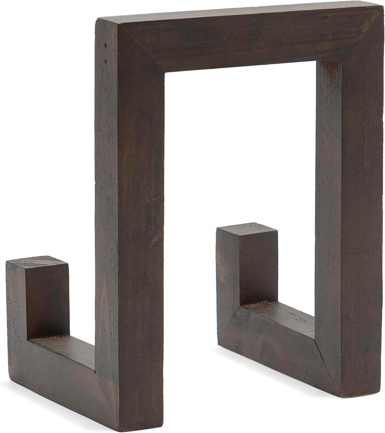 8" Tall Decorative Farmhouse Wooden Display Plate Stand and Art Holder Easel / Dark Brown