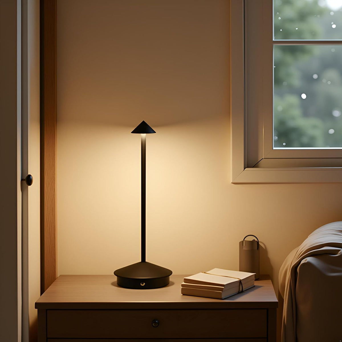EJQ 2 Pack LED Rechargeable Cordless Table Lamps,Portable Outdoor 5000mAh Battery Operated Table Light Touch Control 3