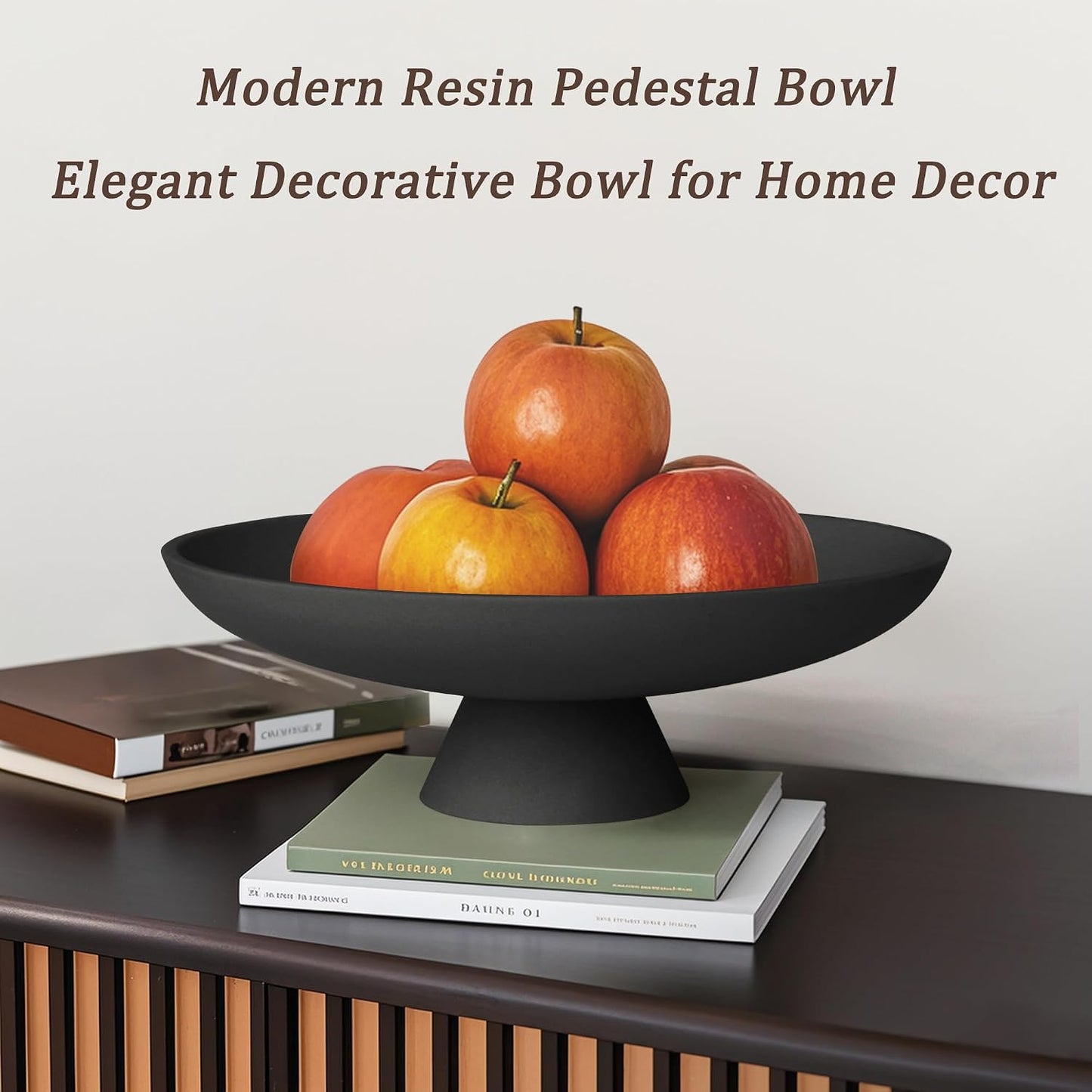 Modern Resin Pedestal Decorative Bowl / Black
