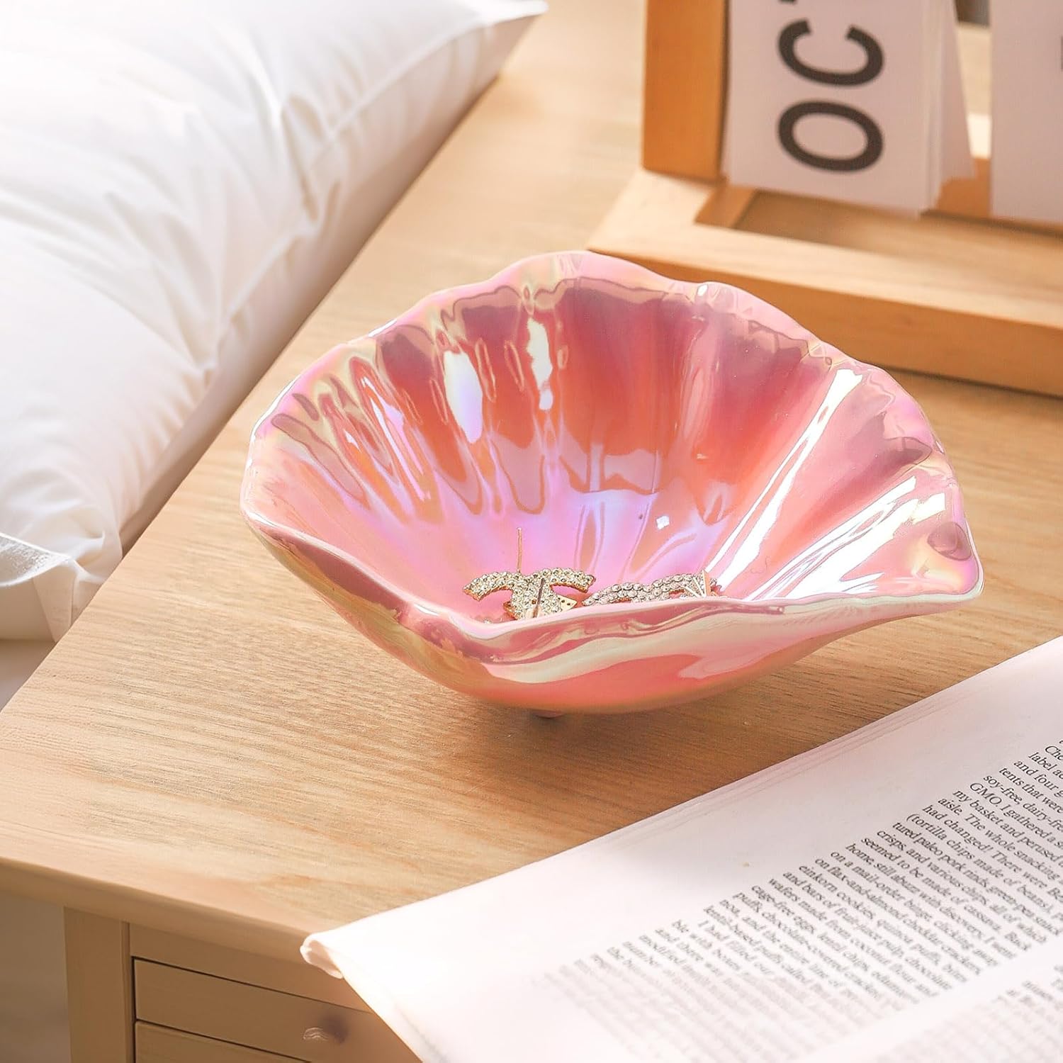 Jewelry Tray / Ceramic Jewelry Dish / Colorful Pink / 5.75 Inch