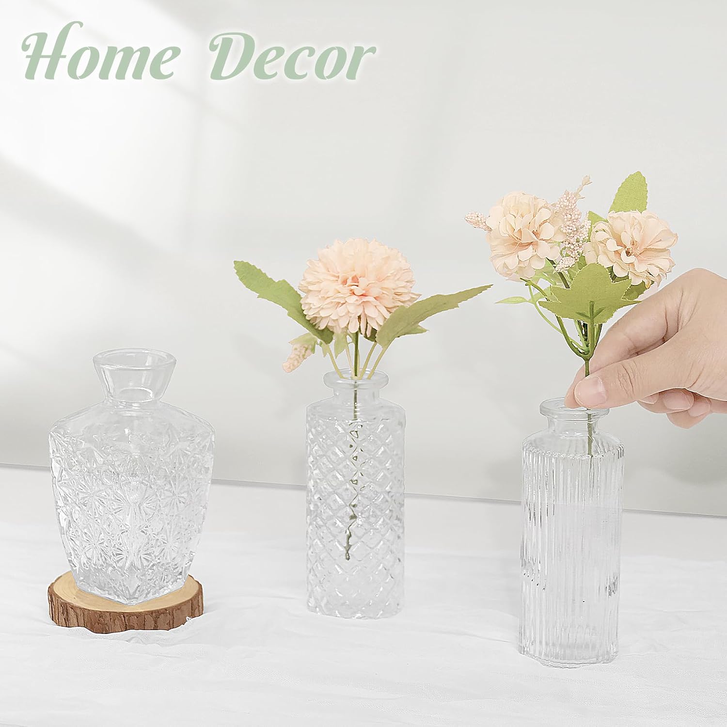 Glass Bud Vases-Small Vases for Flowers-Mini Bud Vases in Bulk -Vintage Vases / Set of 12