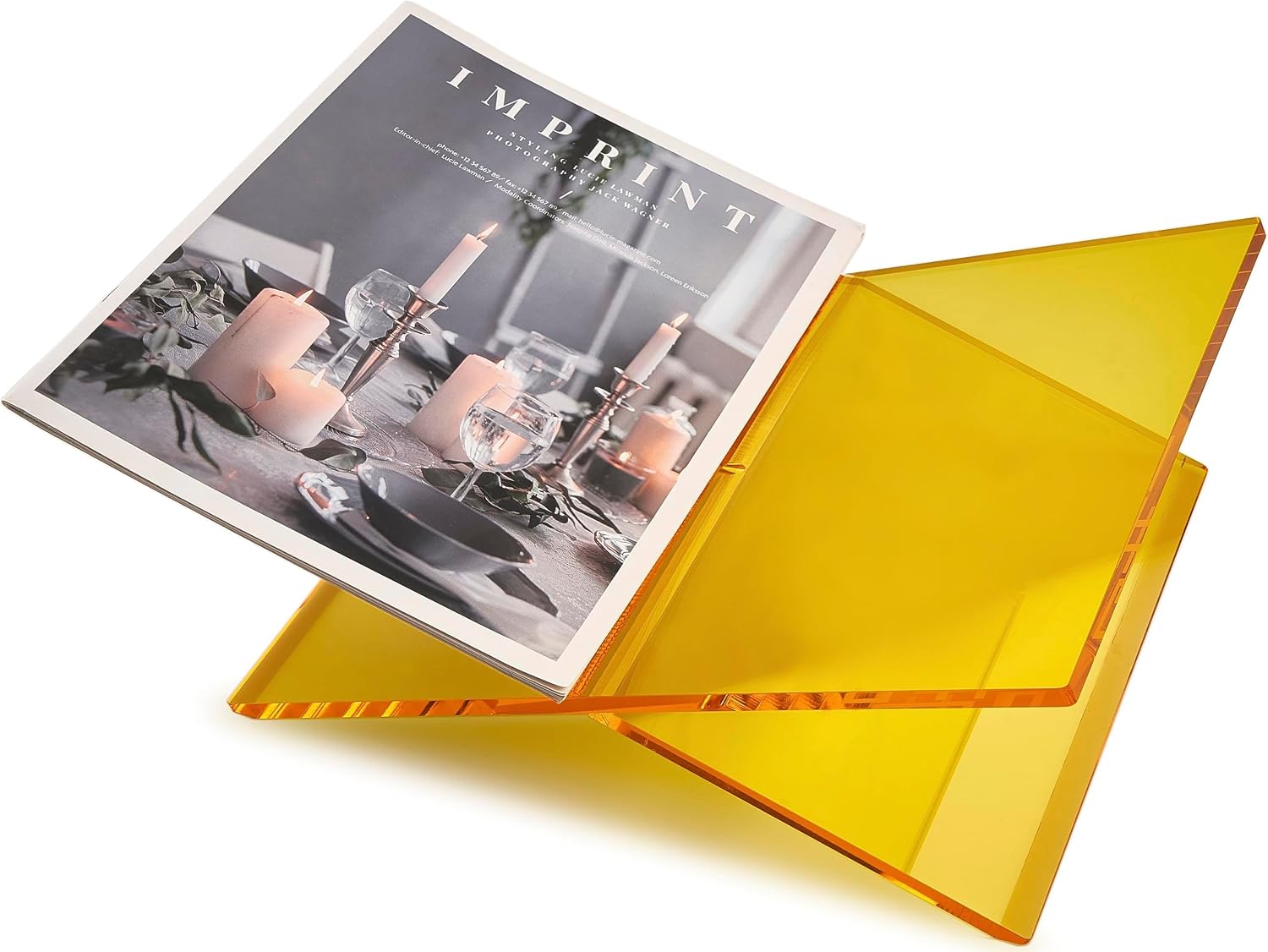 Honygebia Gold Acrylic Book Stands - Cross Frame Acrylic Book Holder, Open Bookstand for Display and Reading, Suitable