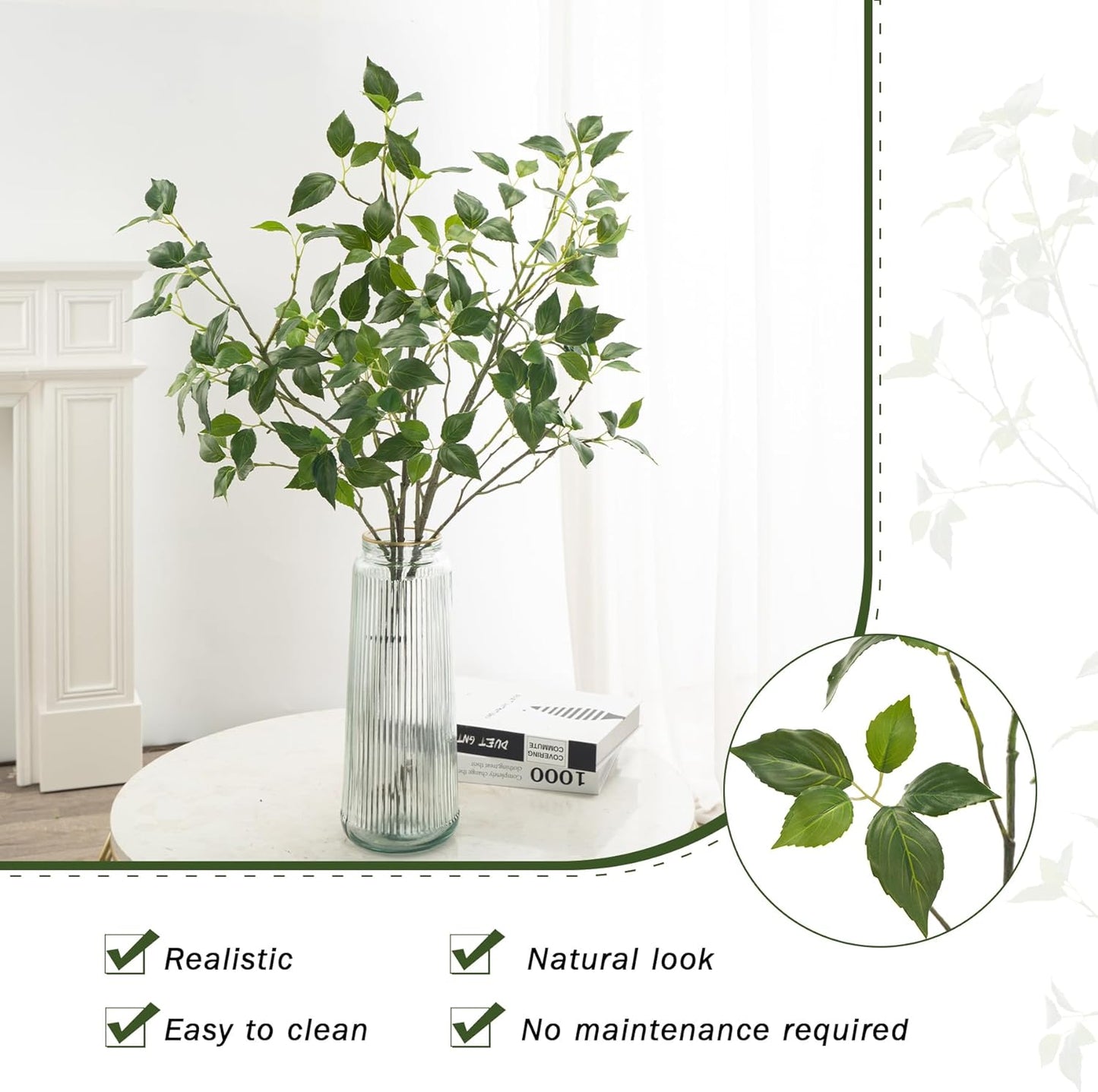 Artificial Plants Greenery Eucalyptus Stems Branches Plant / 32""green / Set of 4
