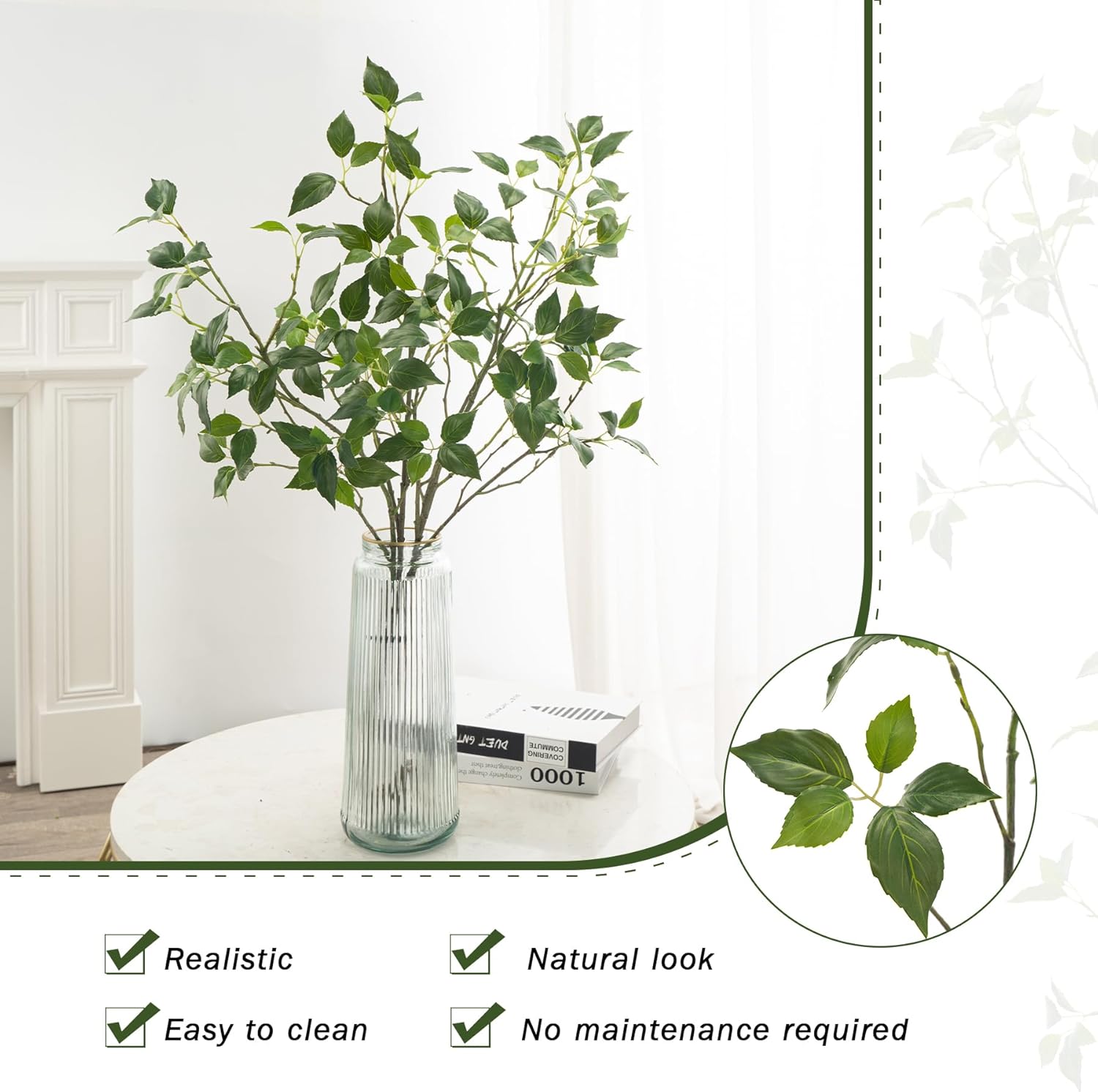 Artificial Plants Greenery Eucalyptus Stems Branches Plant / 32""green / Set of 4