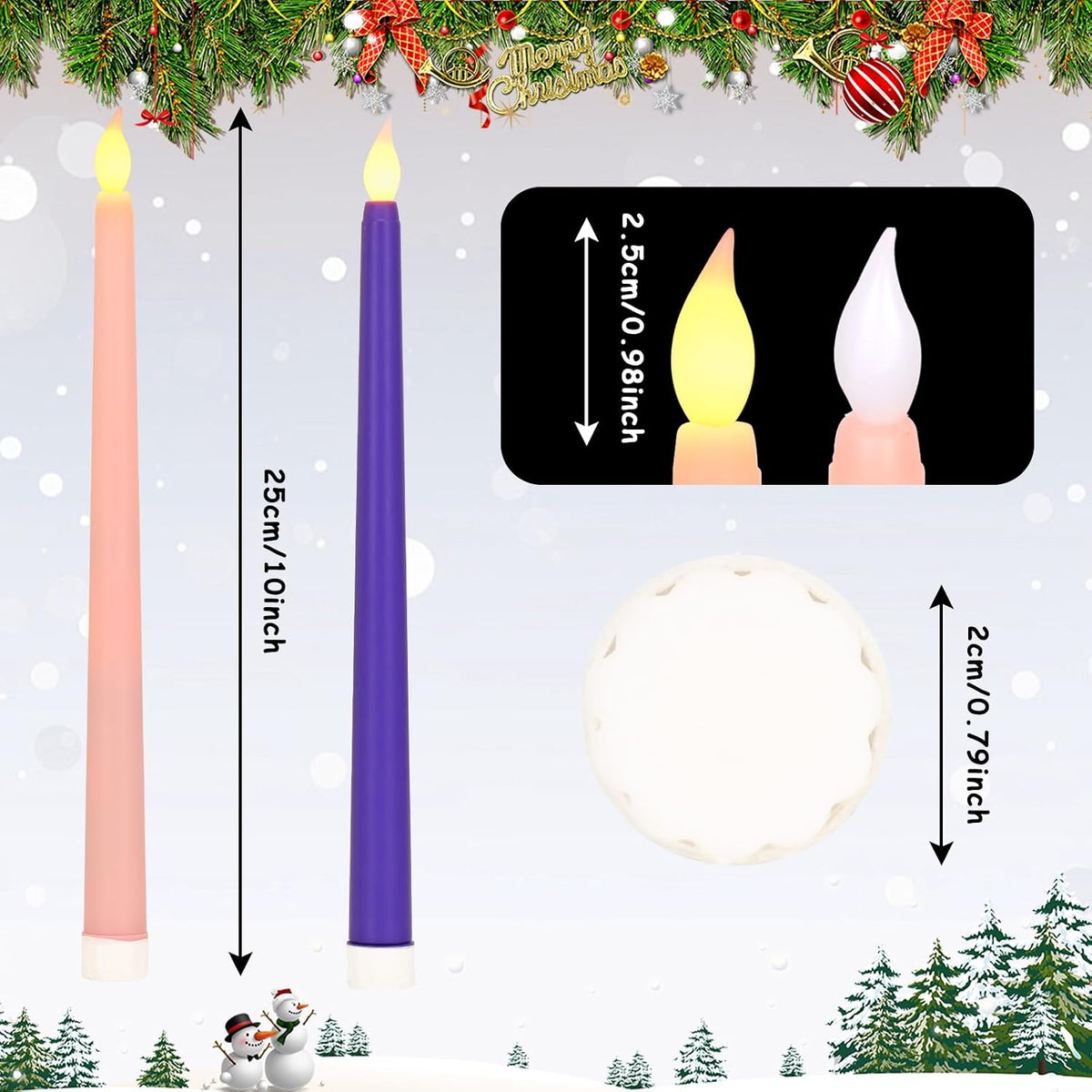 6 Pcs Christmas Advent Wreath Advent Candle Holder with 5 Flameless Simulated Candles, 12 Inch Advent Wreath and