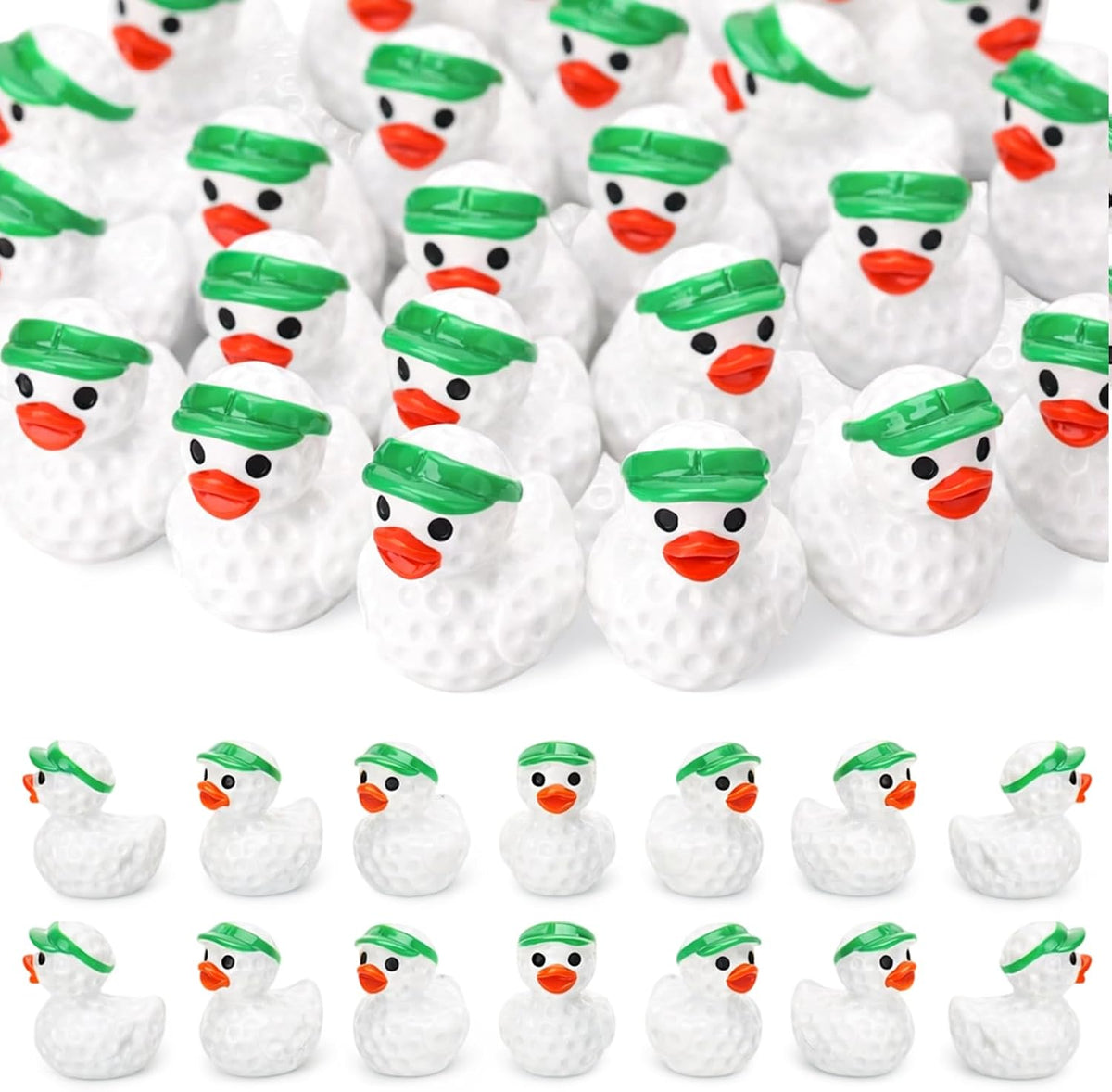 50 Pcs Golf Ducks Toy Figures, Mini Resin Ducks Bulk
