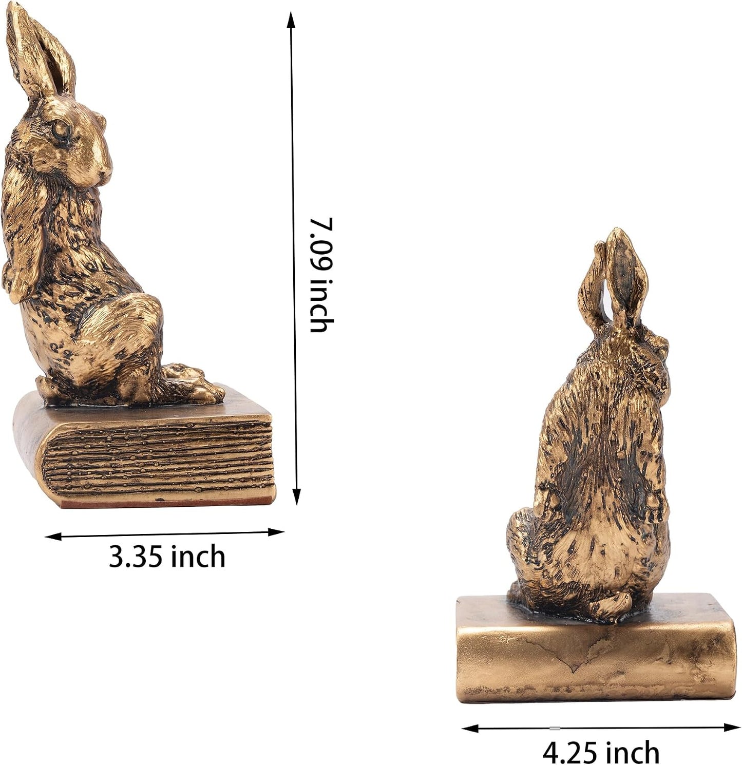 Book Ends / Decorative Bookends / Antique Gold