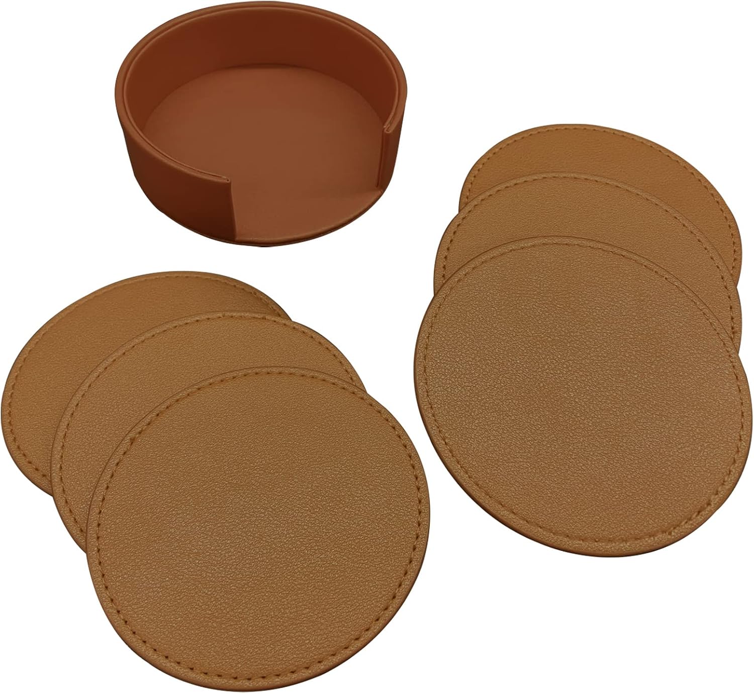 Suitable for Various Cups / Brown,edged Sewn / Set of 6