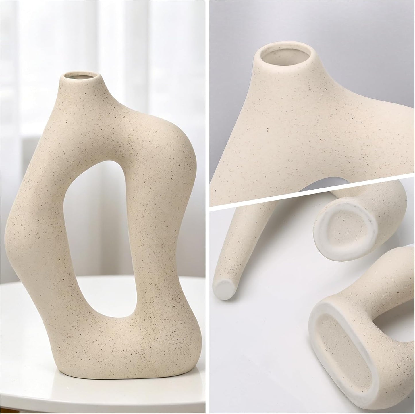 Ceramic Vases / Nordic Minimalist Modern Decor / White / Set of 2