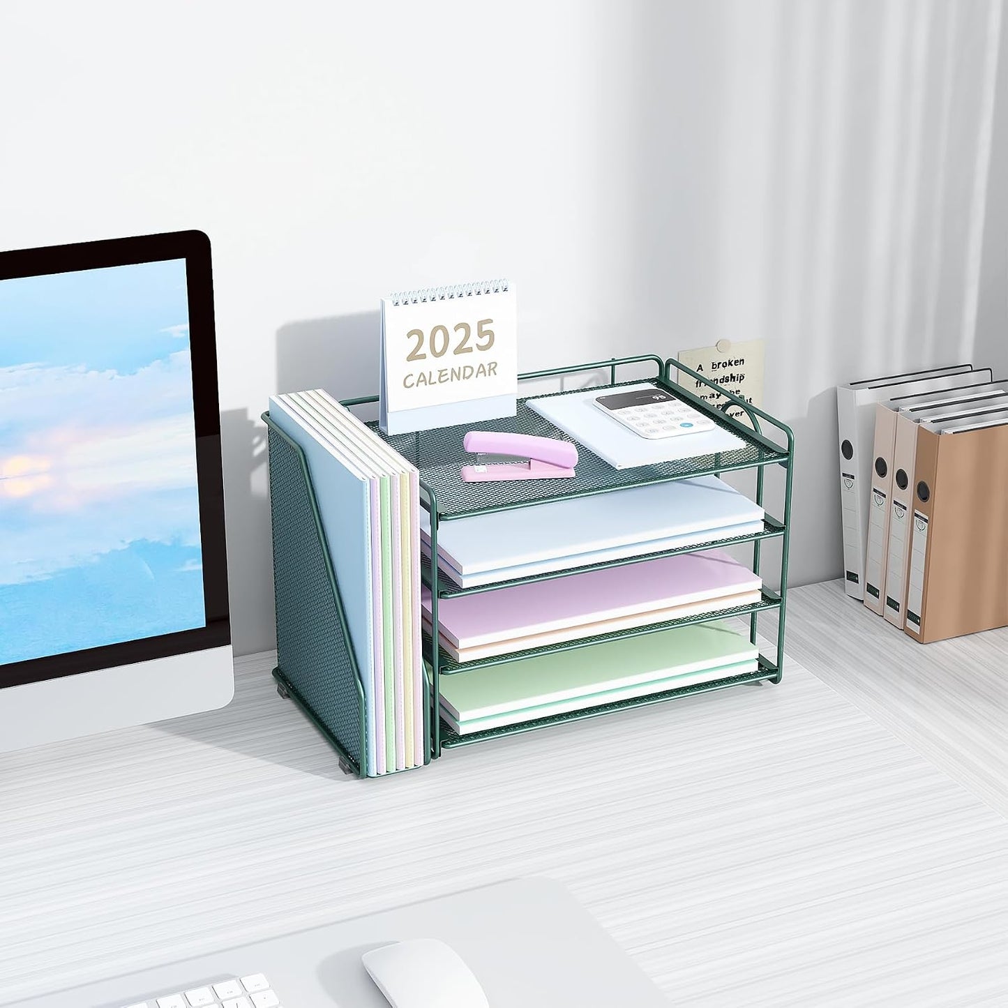 Spacrea Paper Organizer, Desk Organizers and Accessories for Desk with File organizer, Desk Accessories & Workspace