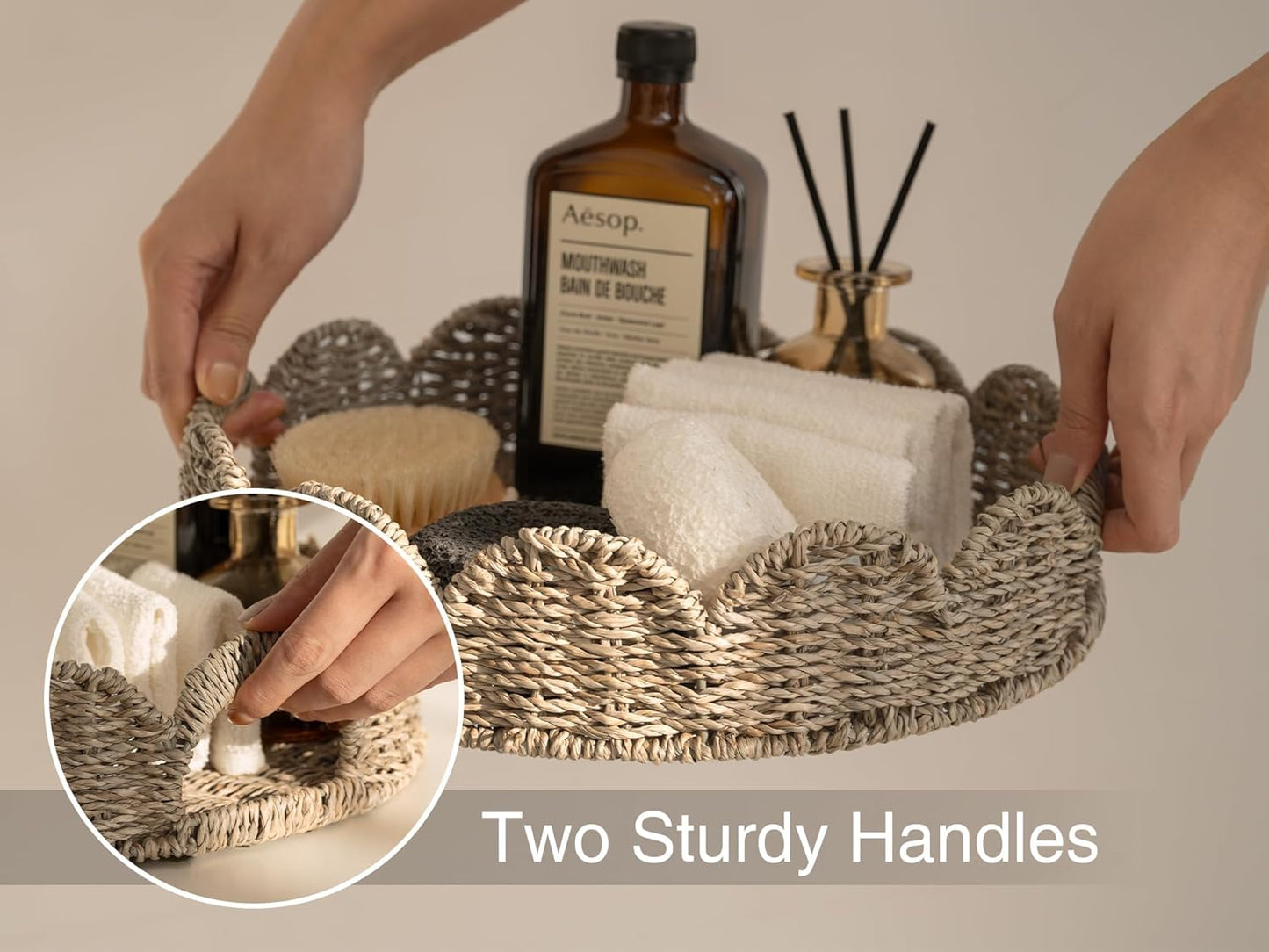 Rattan Serving Trays / Natural / Set of 13