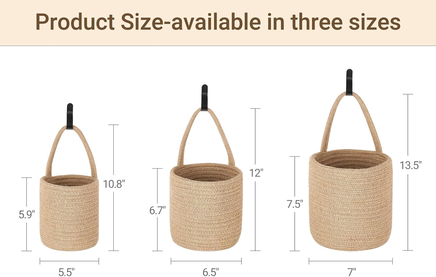 Hanging Wall Baskets / Set of 3