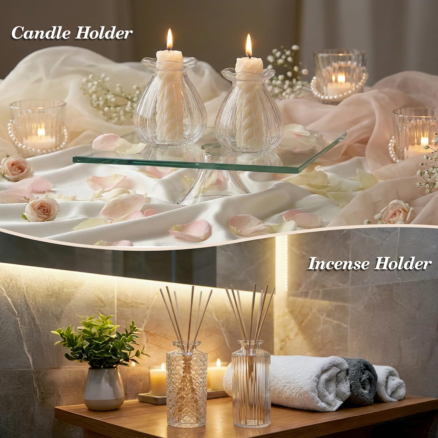 Glass Bud Vases in Bulk / Transparent / Set of 40