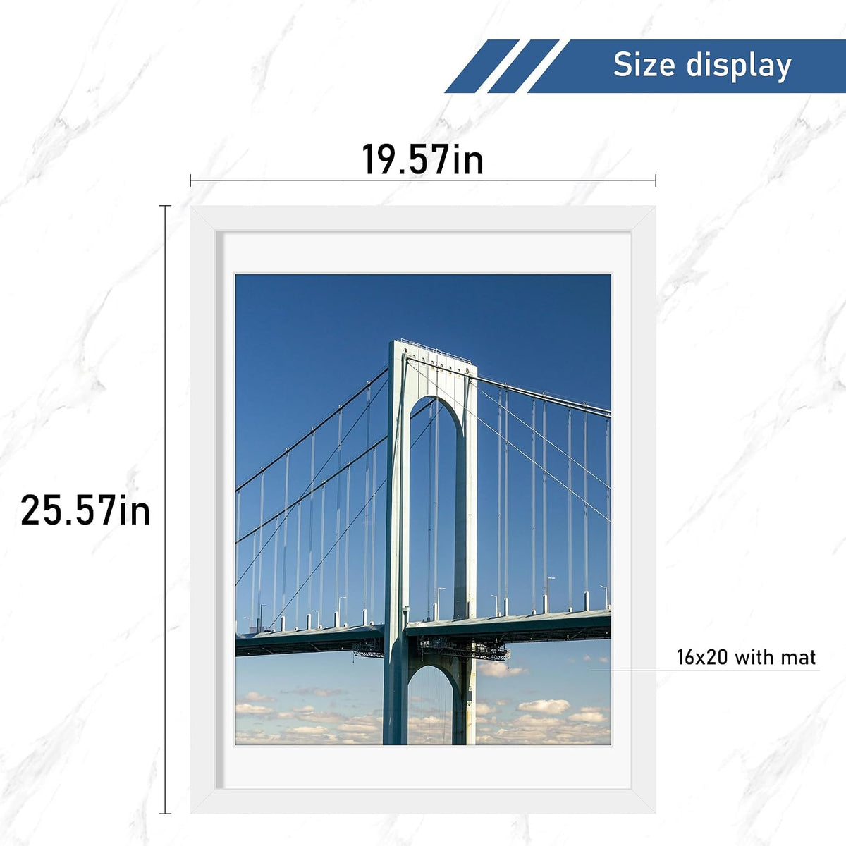 Wiscet 18x24 Poster Frame, White, 4 Pack | Display Picture 16x20 with Mat or 18x24 without Mat, Photo Frame for