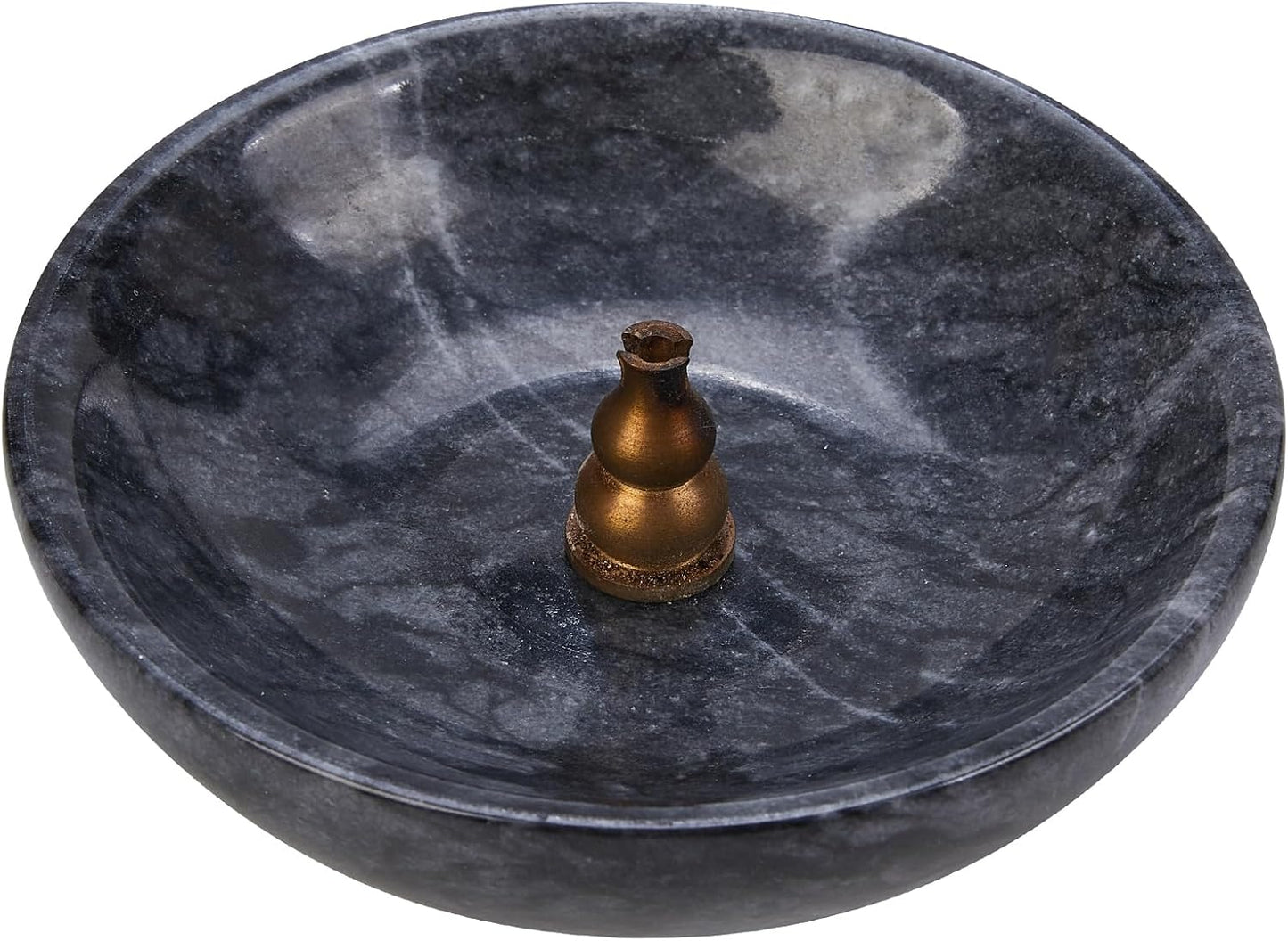 Small Natural Marble Decorative Bowl Key Holder / Black