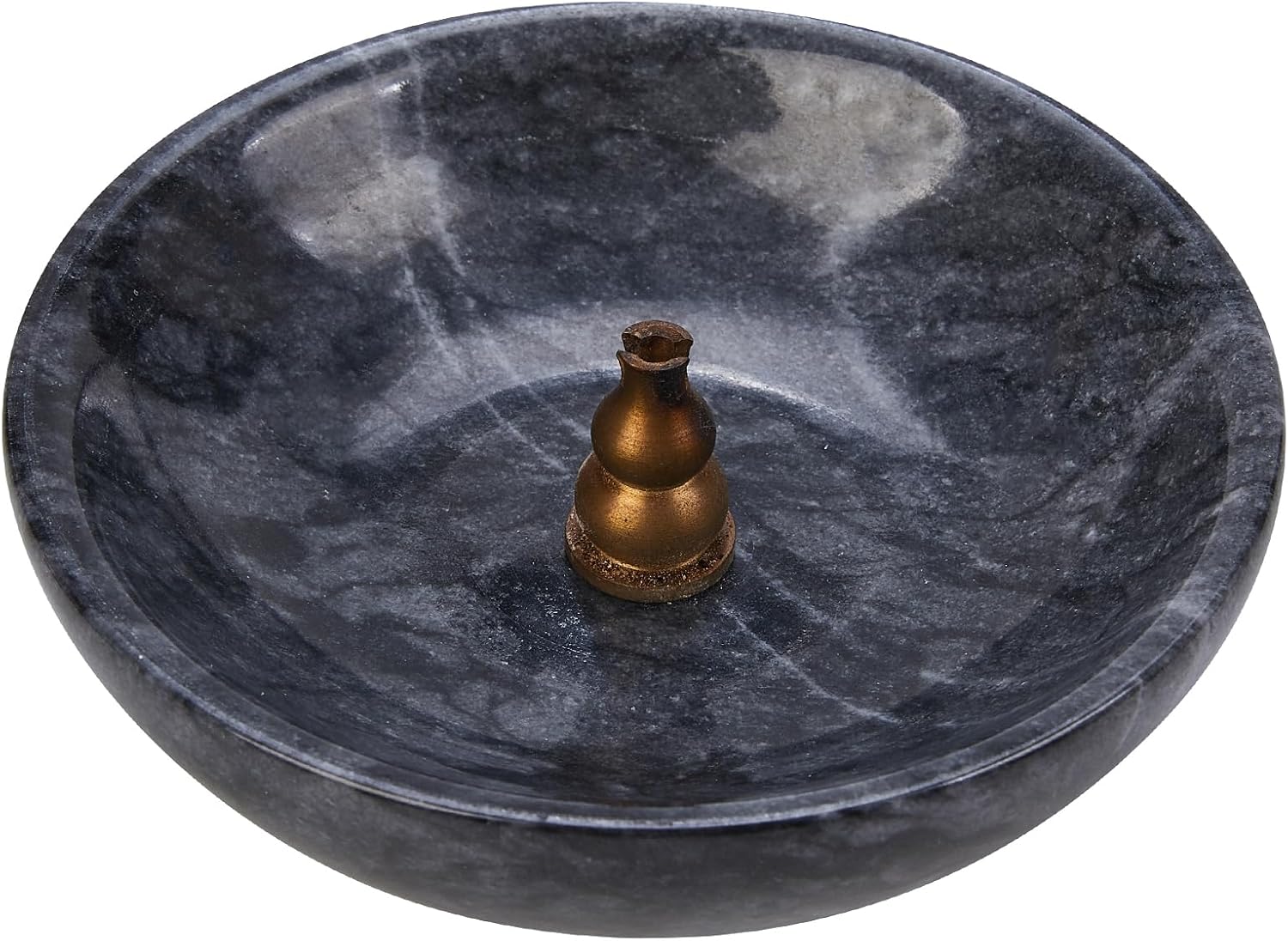 Small Natural Marble Decorative Bowl Key Holder / Black