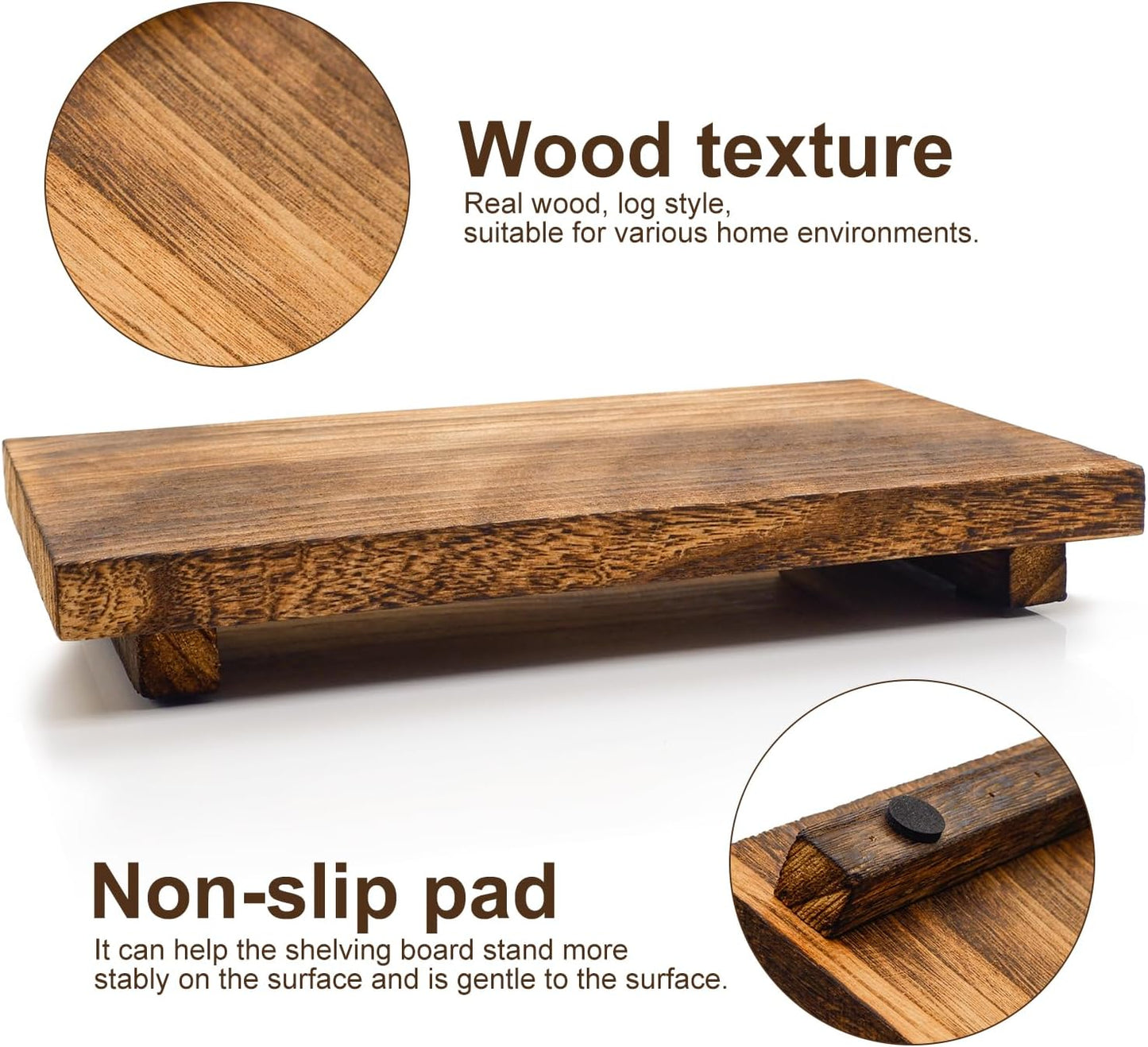 Wood Pedestal Stand / 12 x 7 / Set of 2