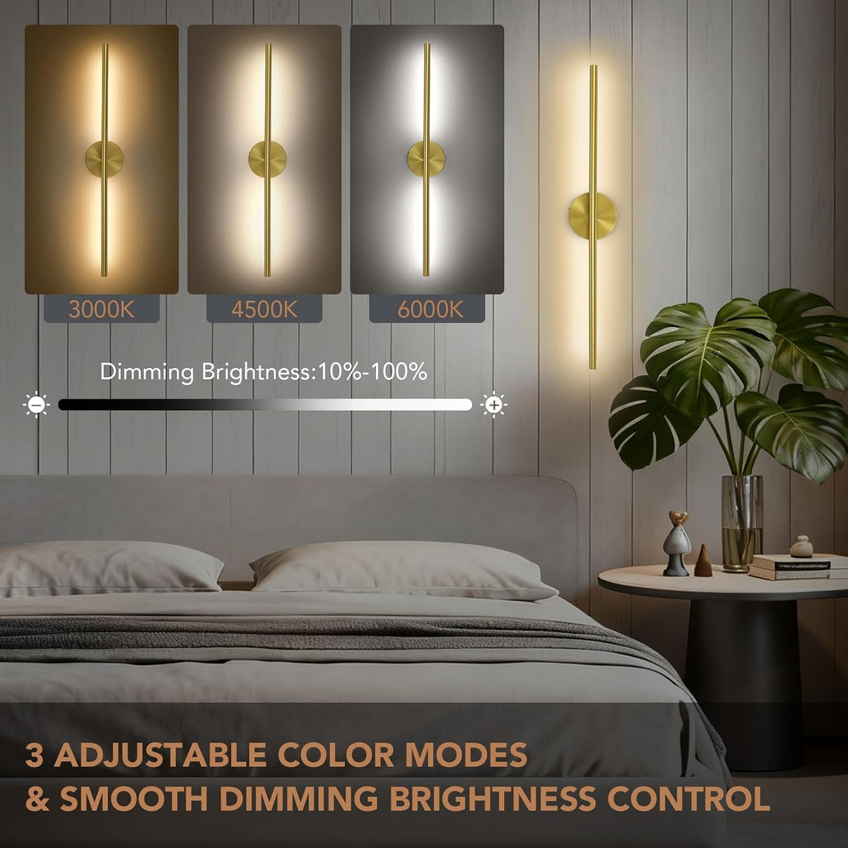 TONYFUL Battery Operated Wall Sconce Set of 2, Rechargeable Wall Lamp with 6000mAh Dimmable Bulbs and Remote