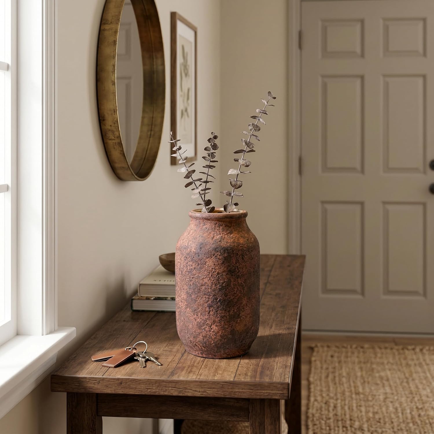 Rustic Terracotta Vase / 9 Inch