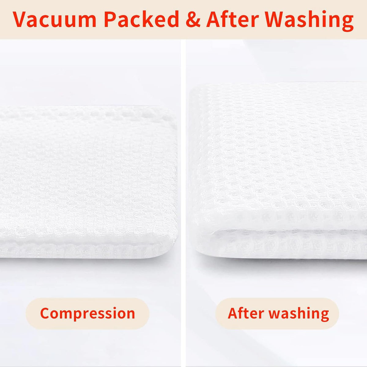 Homaxy 100% Cotton Waffle Weave Kitchen Dish Towels 18-Pack, White | 13 x 28 Inches, Ultra Soft Absorbent Dish Towels