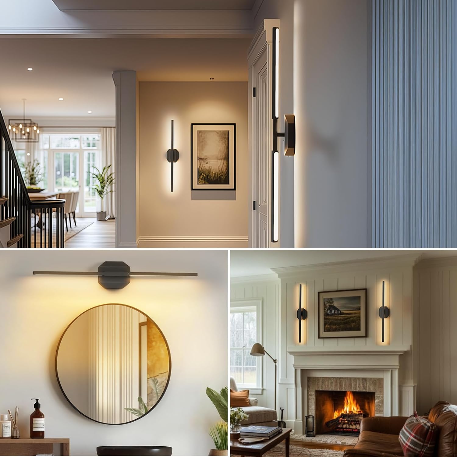 Battery Operated Wall Sconce Set of Two,Wireless Wall Sconces USB Rechargeable Wall Lights with Remote