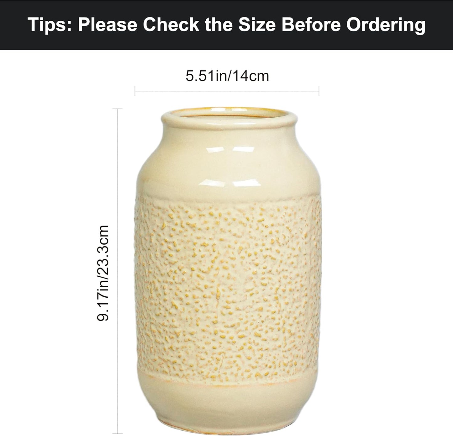 Modern Farmhouse Vases / Beige / 9 Inch