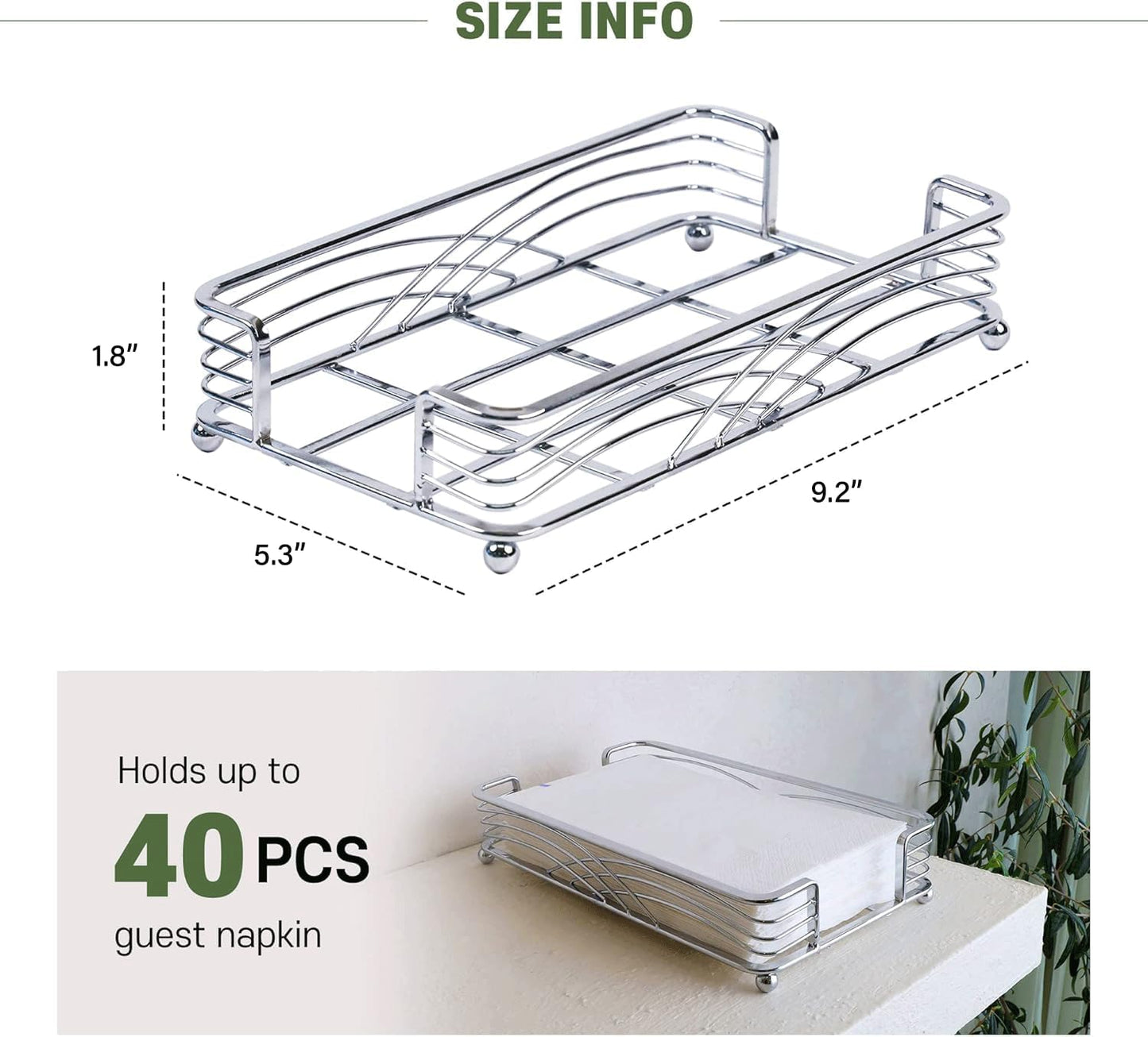Silver Tray / B - Silver Napkin Holder for Bathroom / Guest Towel Holder