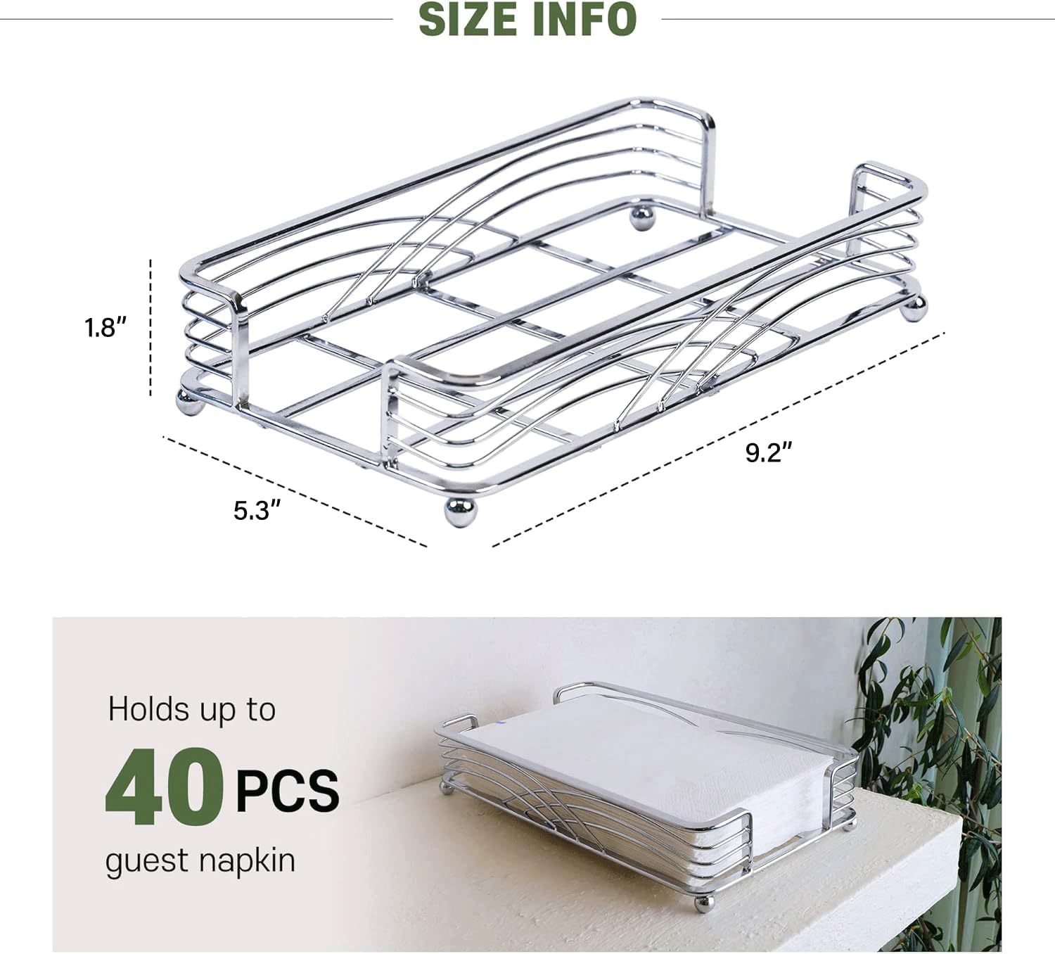 Silver Tray / B - Silver Napkin Holder for Bathroom / Guest Towel Holder