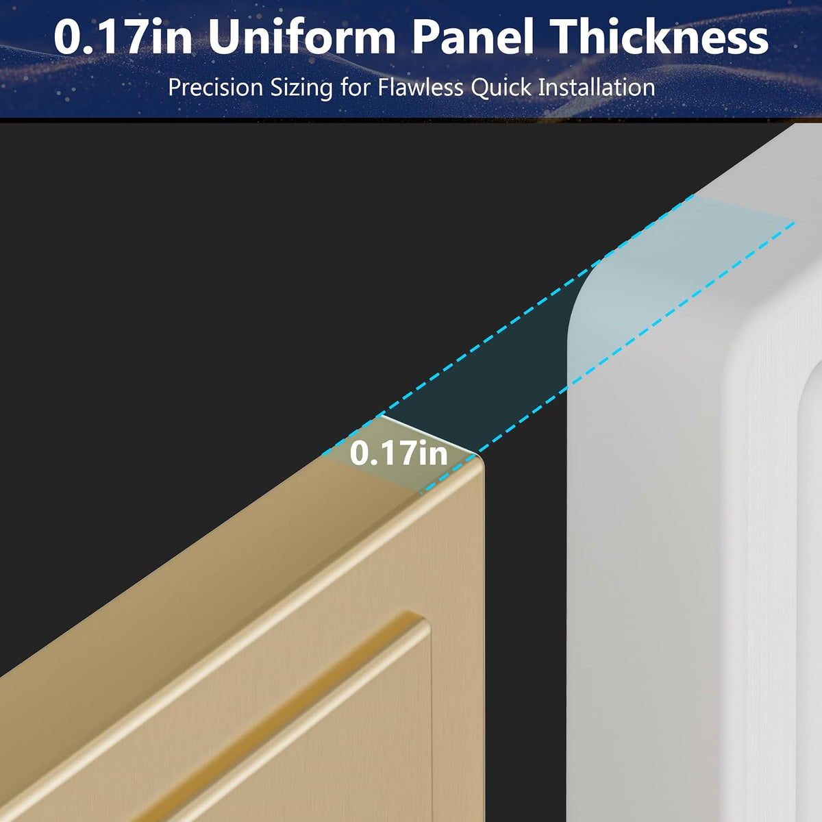 LIDER Modern Ogee Edge Screwless Wall Plate, Mid-Size 1-Gang Decorator Cover 4.88” x 3.11”, Contemporary Decor Style