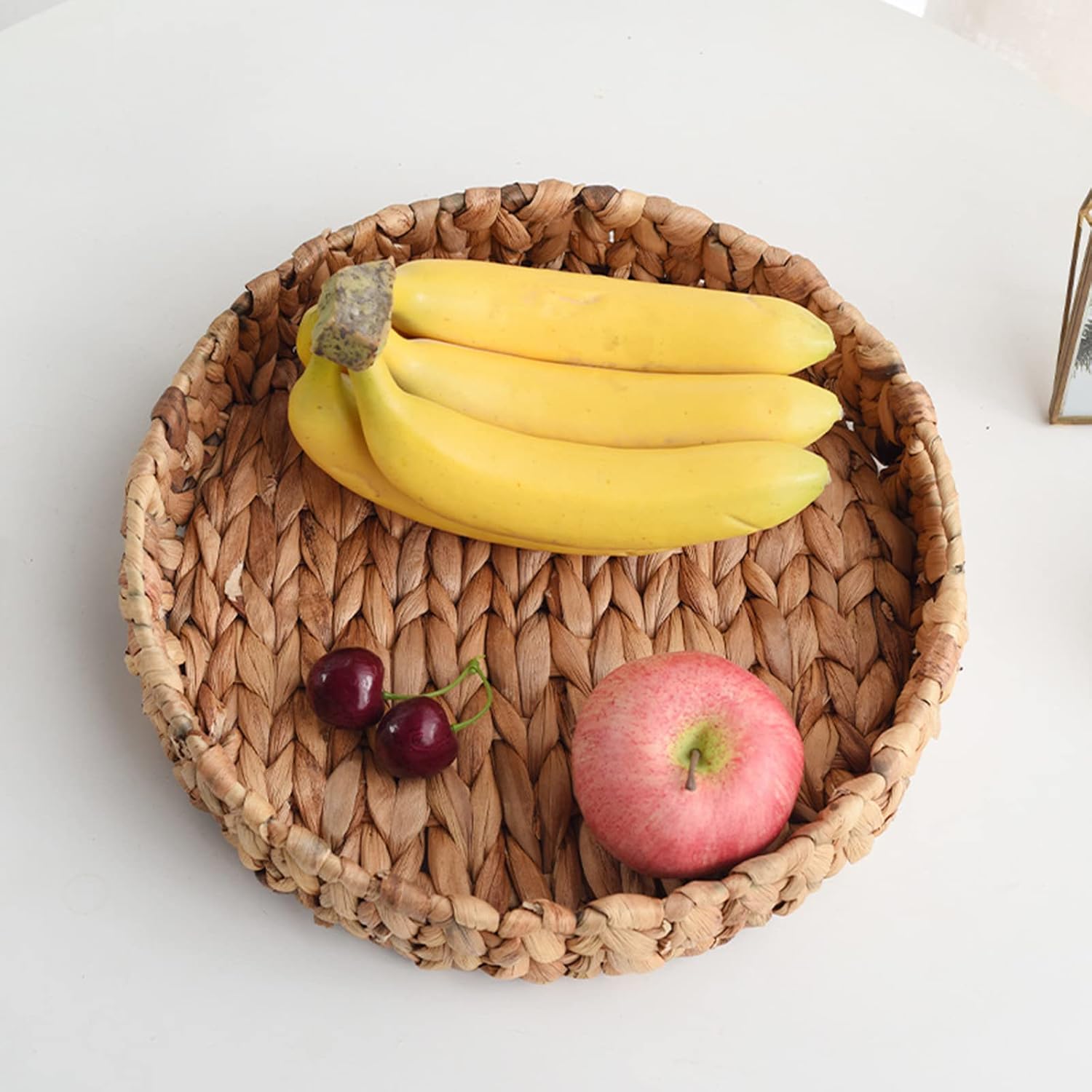 Round Rattan Serving Tray / 14.6 Inch
